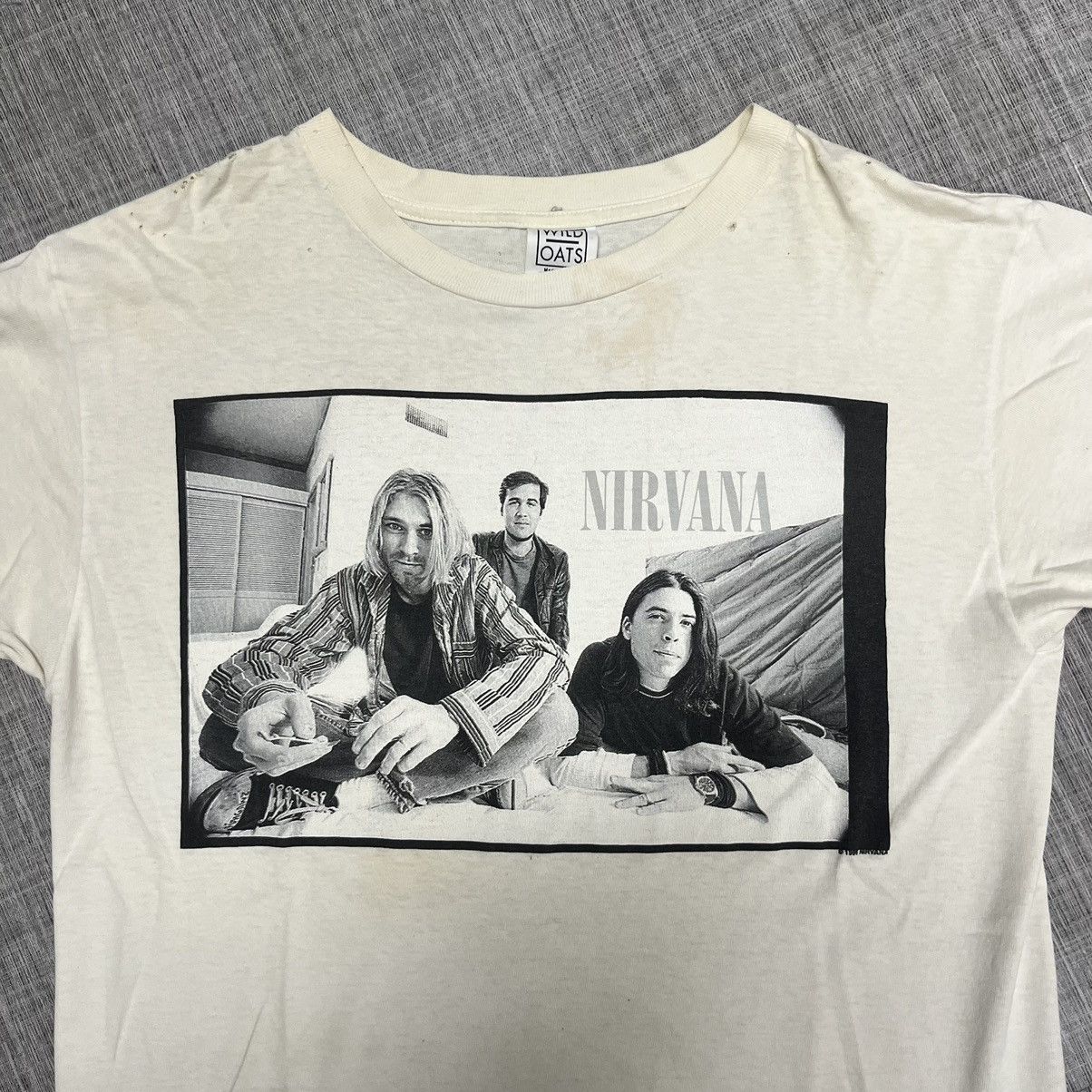 Band Tees × Nirvana × Vintage VTG 1996 Nirvana Kurt Kobain Group Picture Tee Size US L / EU 52-54 / 3 - 2 Thumbnail