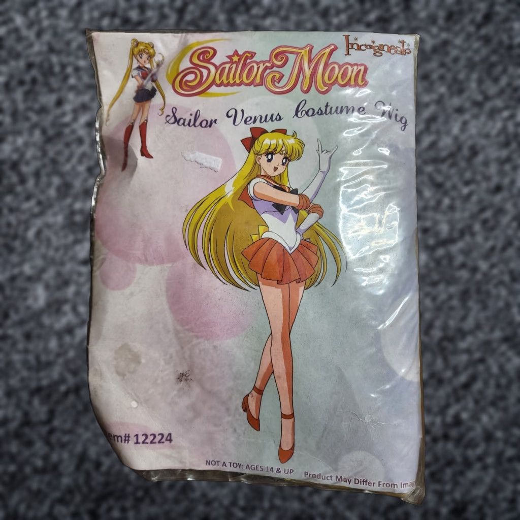 Vintage VINTAGE Sailor Moon Venus Wig Anime Cosplay Yellow Wig Adult One-Size Hair Accessory Size ONE SIZE - 1 Thumbnail