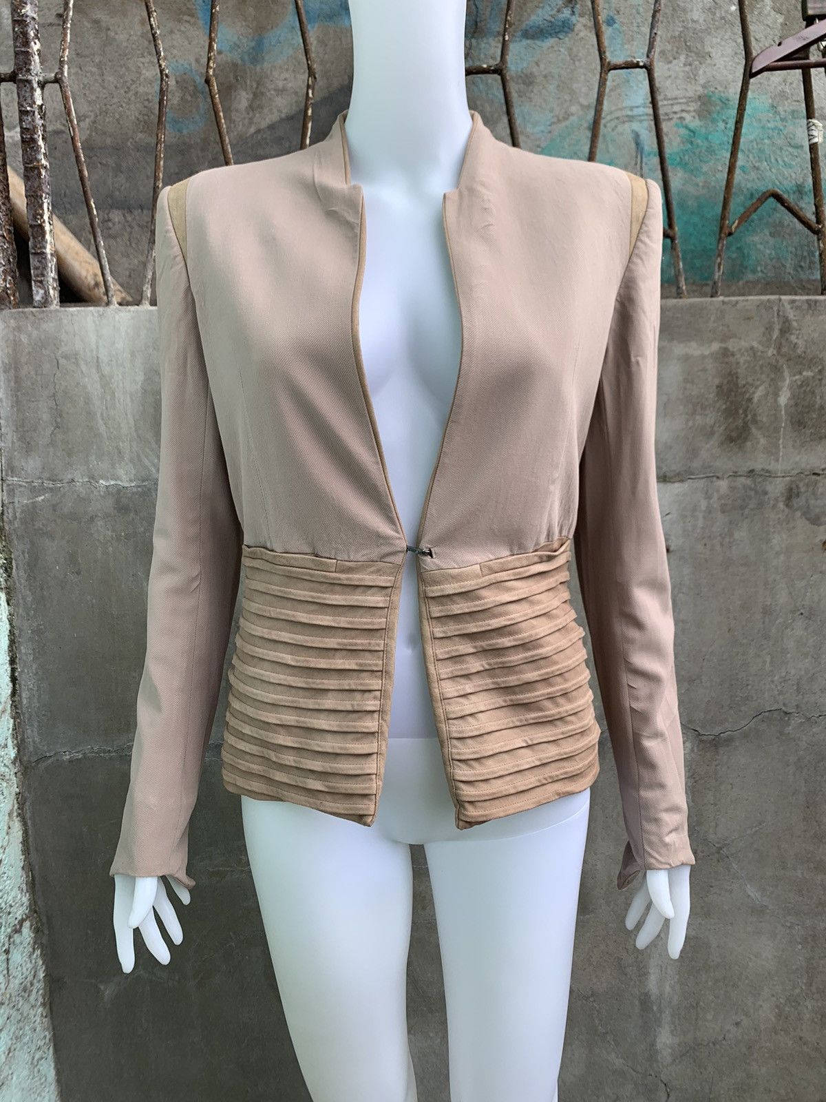 Helmut Lang Leather Panel Blazer Size M / US 6-8 / IT 42-44 - 1 Thumbnail