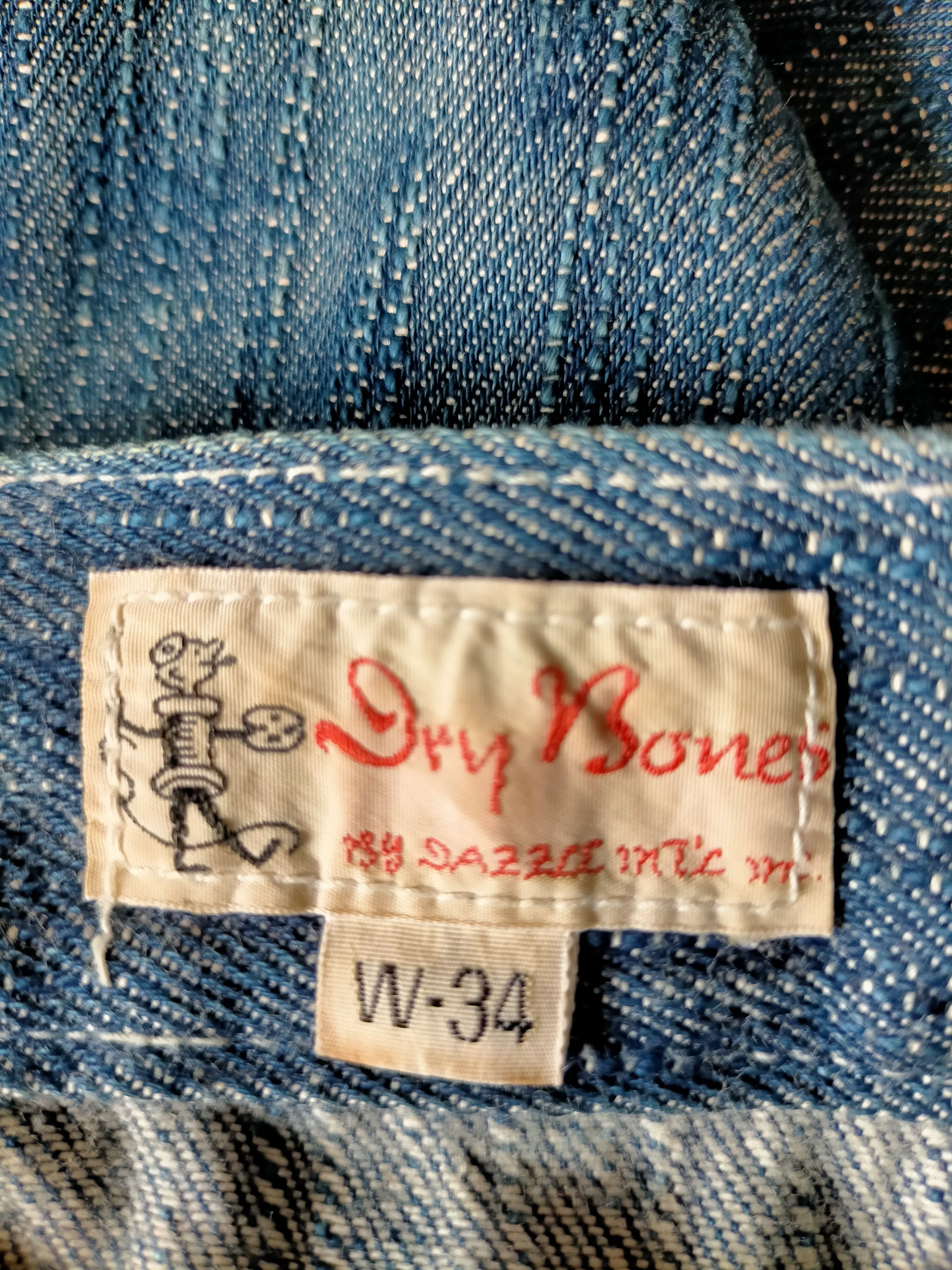 Dry Bones 🔥Rare Vtg Dry Bones 1930s-40s Buckle back Wide Leg Jeans Size US 33 - 20 Thumbnail
