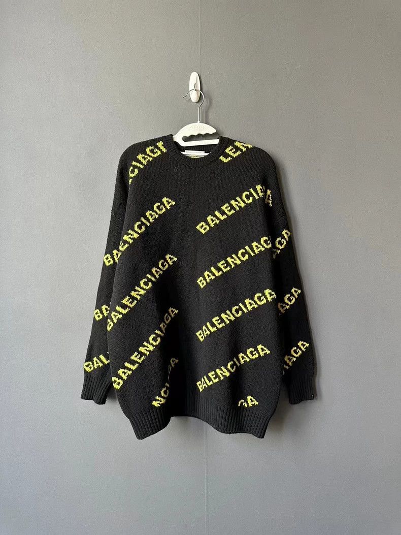 Balenciaga Balenciaga Black and Yellow Barrage Sweater Size US XS / EU 42 / 0 - 1 Thumbnail