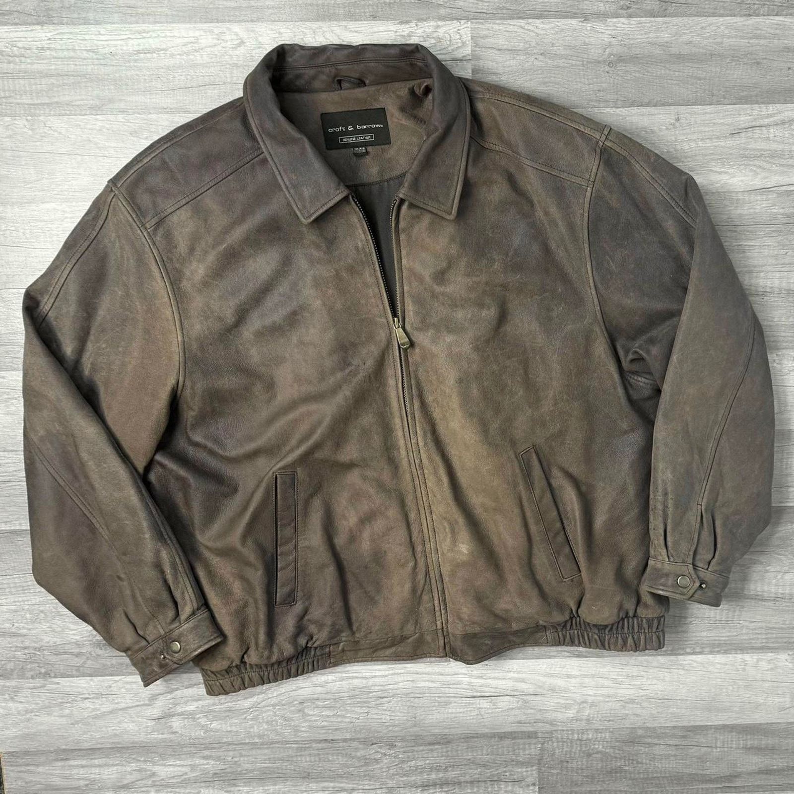 Other Leather Bomber Jacket Vintage Distressed Brown Size XL Size US XXL / EU 58 / 5 - 1 Thumbnail