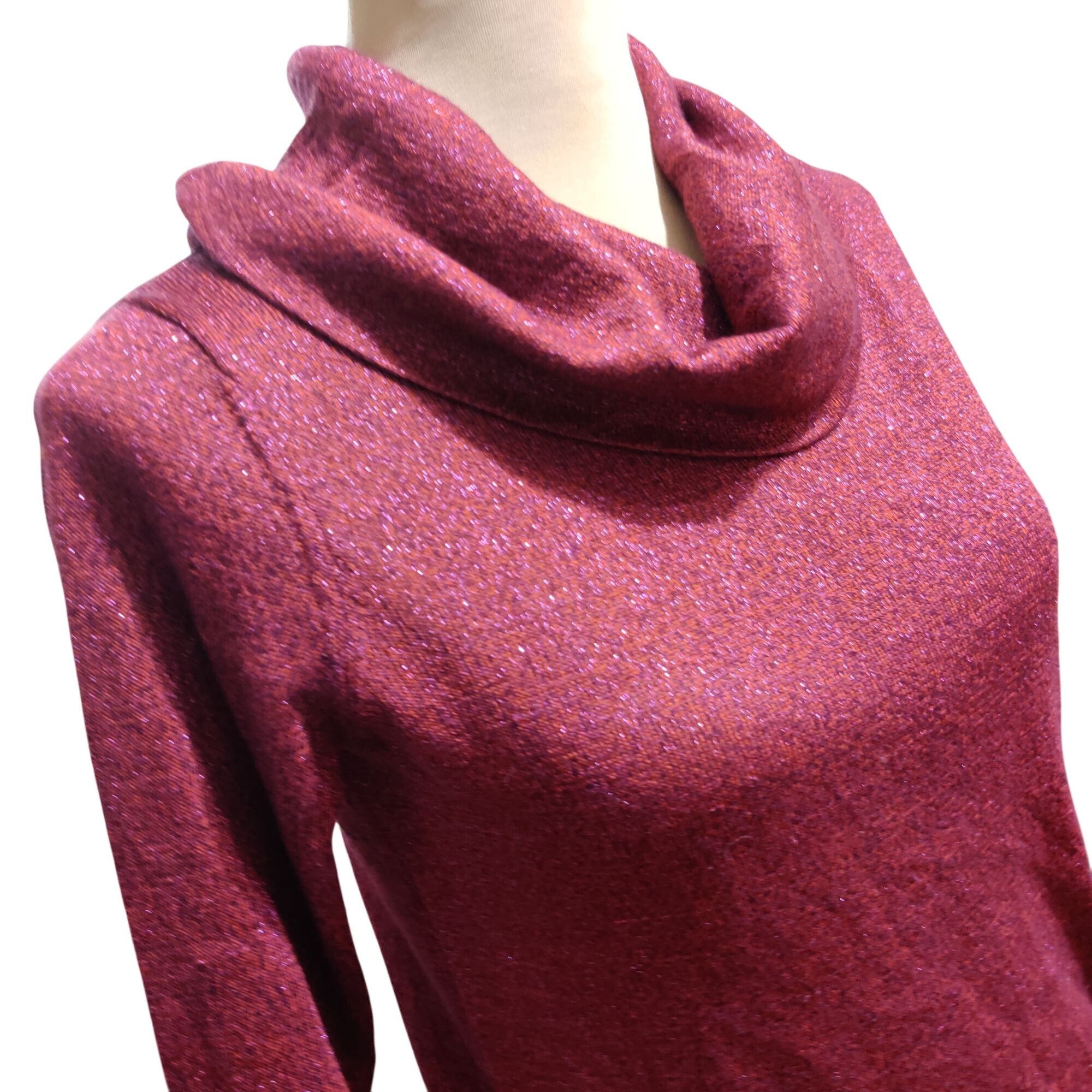 Coldwater Creek Coldwater Creek PS Red Purple Shimmer Cowl Neck Sweater Peti Size S / US 4 / IT 40 - 2 Thumbnail