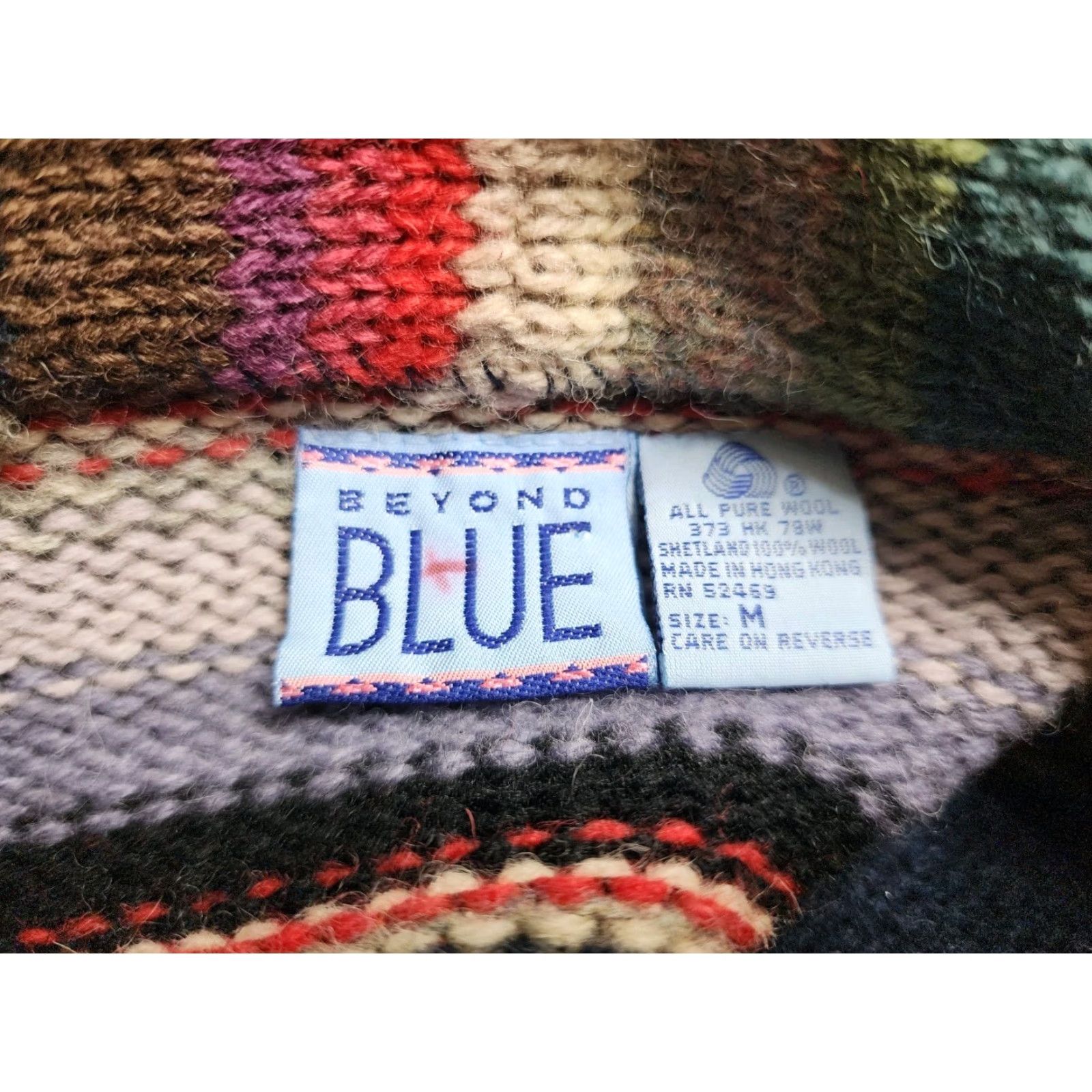 Vintage VINTAGE Beyond Blue Women Cardigan Sweater Long Sleeve Wool Southwestern Boho Fall Winter 100% Wool M Size M / US 6-8 / IT 42-44 - 4 Thumbnail