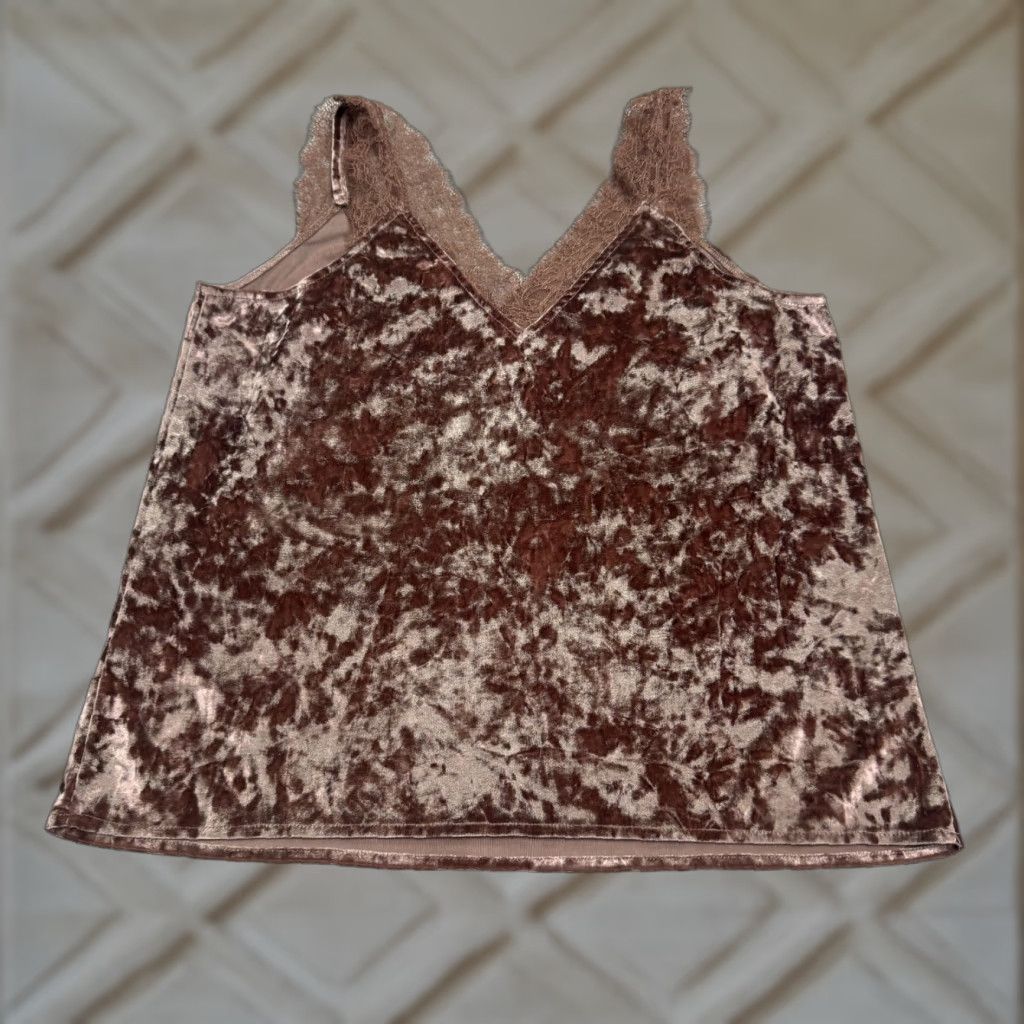 Heartloom Heartloom Tank Top Womens Large Brown Sleeveless Velvet Lace Trim Casual Shirt Adult Large Brown Velvet Lace Trim Tank Top Womens Lips? Wait. Size L / US 10 / IT 46 - 1 Thumbnail