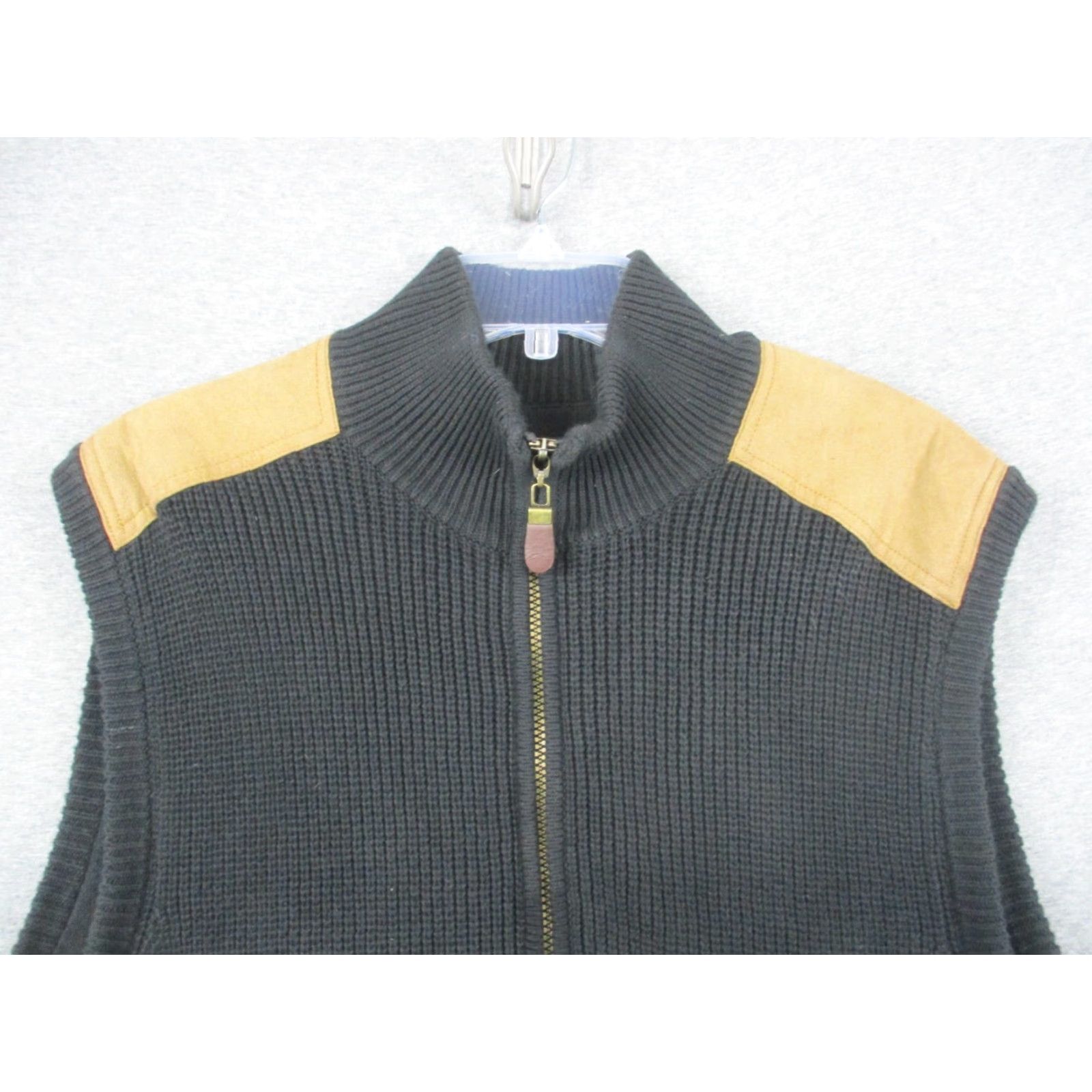 Orvis VINTAGE Orvis Vest Leather Patches Large Black Brown Full Zip Size US L / EU 52-54 / 3 - 3 Thumbnail