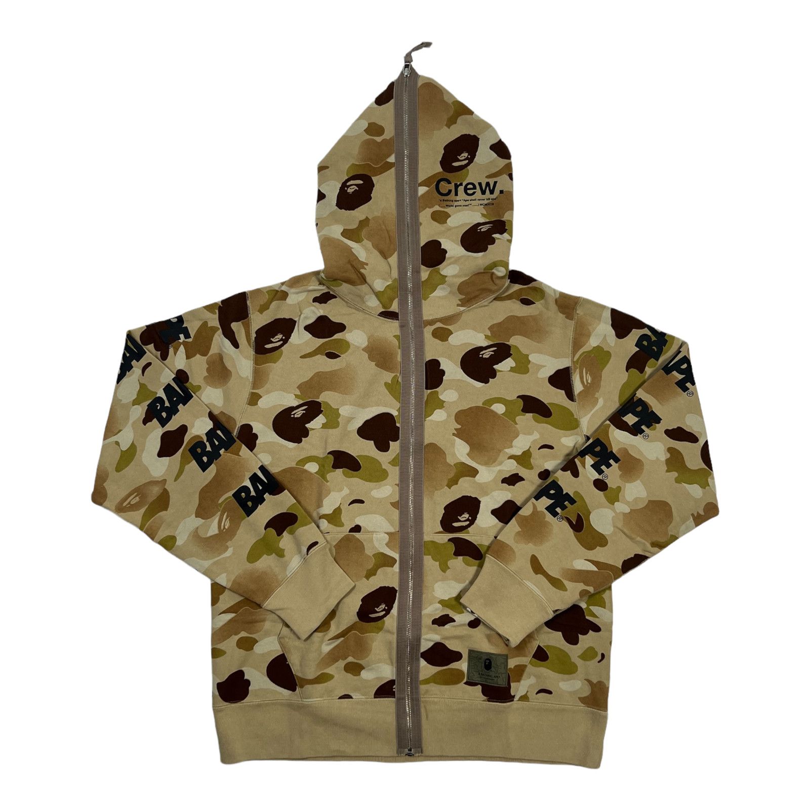 image of Bape Graduation Full Zip Hooded Sweatshirt Desert Camo, Men's (Size XL)