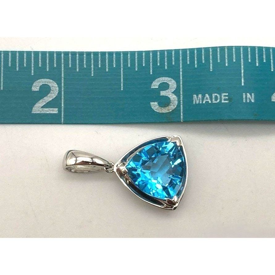 Designer Effy BH 14k White Gold Trillion Cut Blue Topaz Pendant Size ONE SIZE - 6 Thumbnail