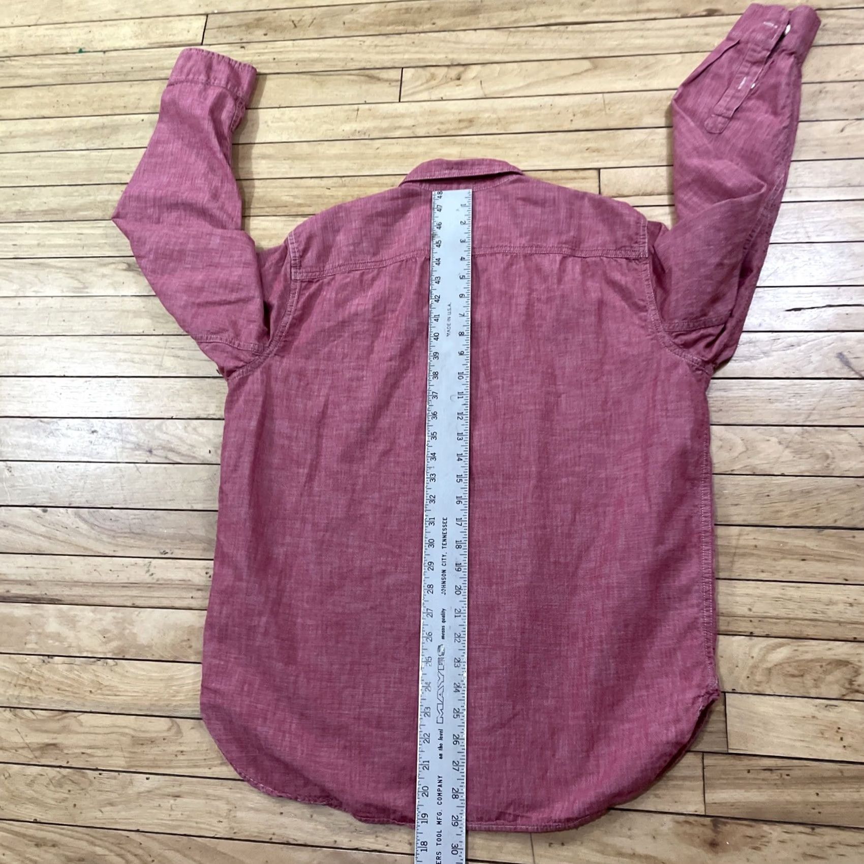 Gap GAP Denim Shirt Men L Red Standard Fit Long Sleeve Button Shirt Light Cotton L Size US L / EU 52-54 / 3 - 6 Thumbnail