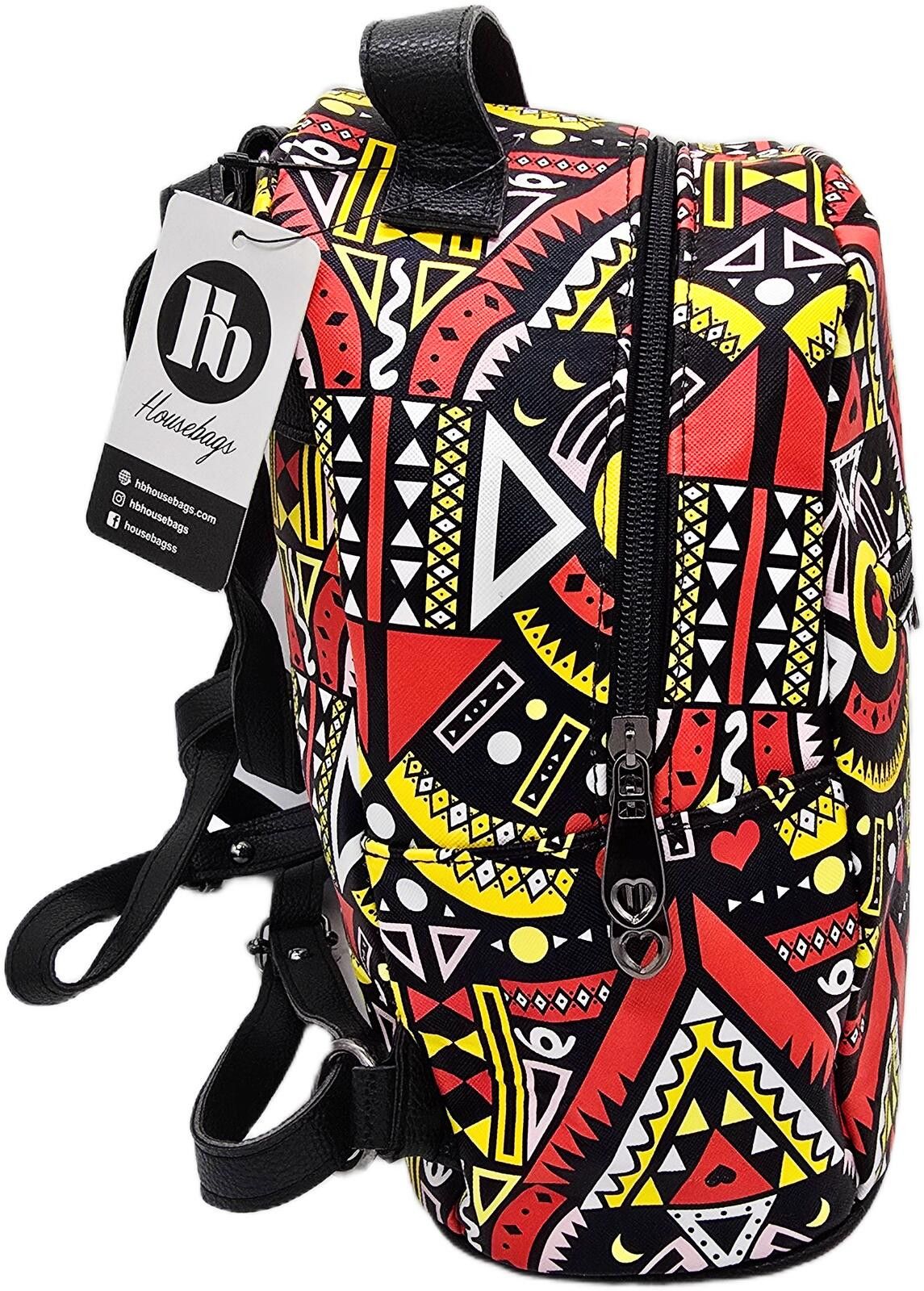 The Unbranded Brand Geometric Patterned Backpack with Adjustable Straps Size ONE SIZE - 4 Thumbnail