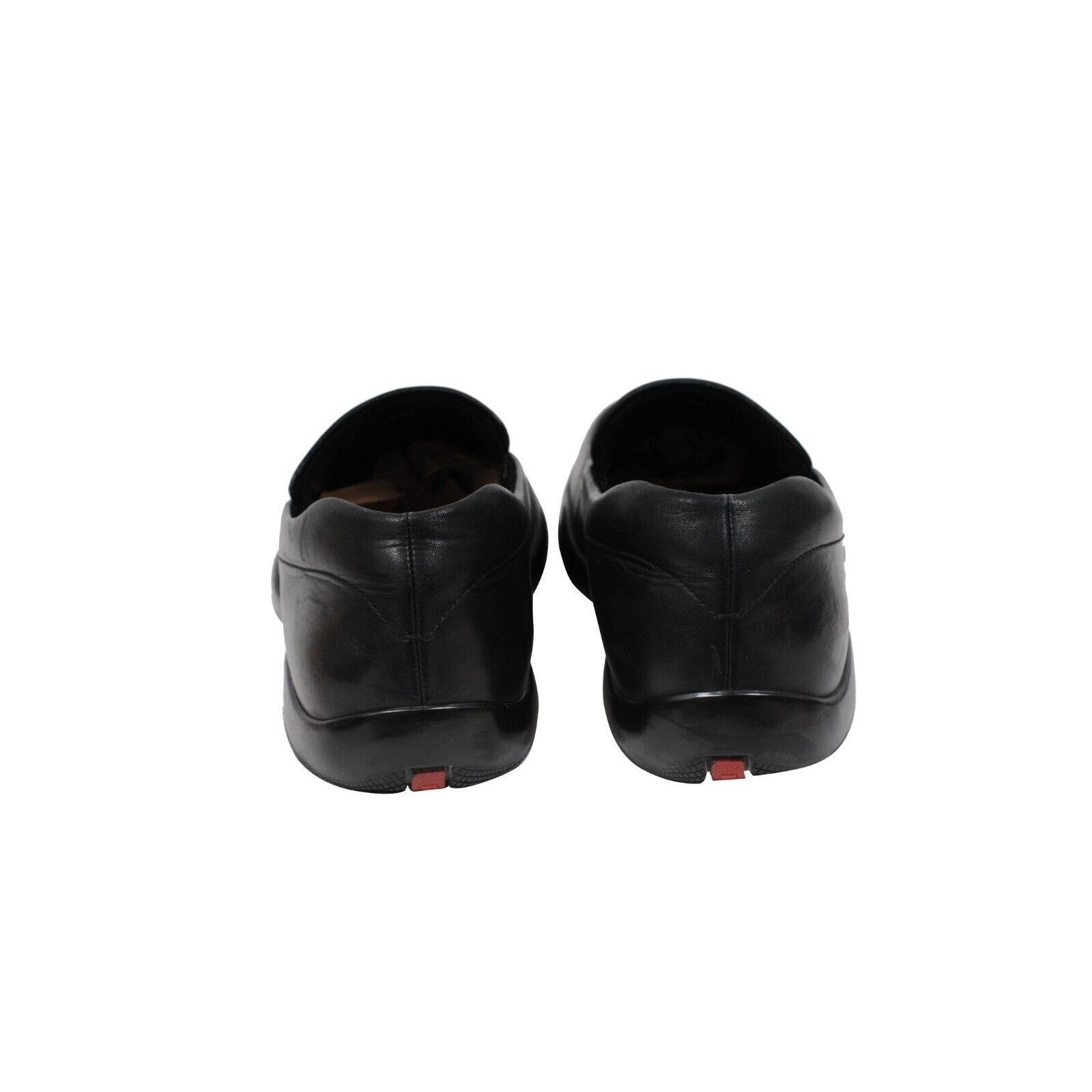 Prada Logo Plaque Loafers Black Leather Moccasin - 01900 Size US 7 / EU 40 - 6 Thumbnail