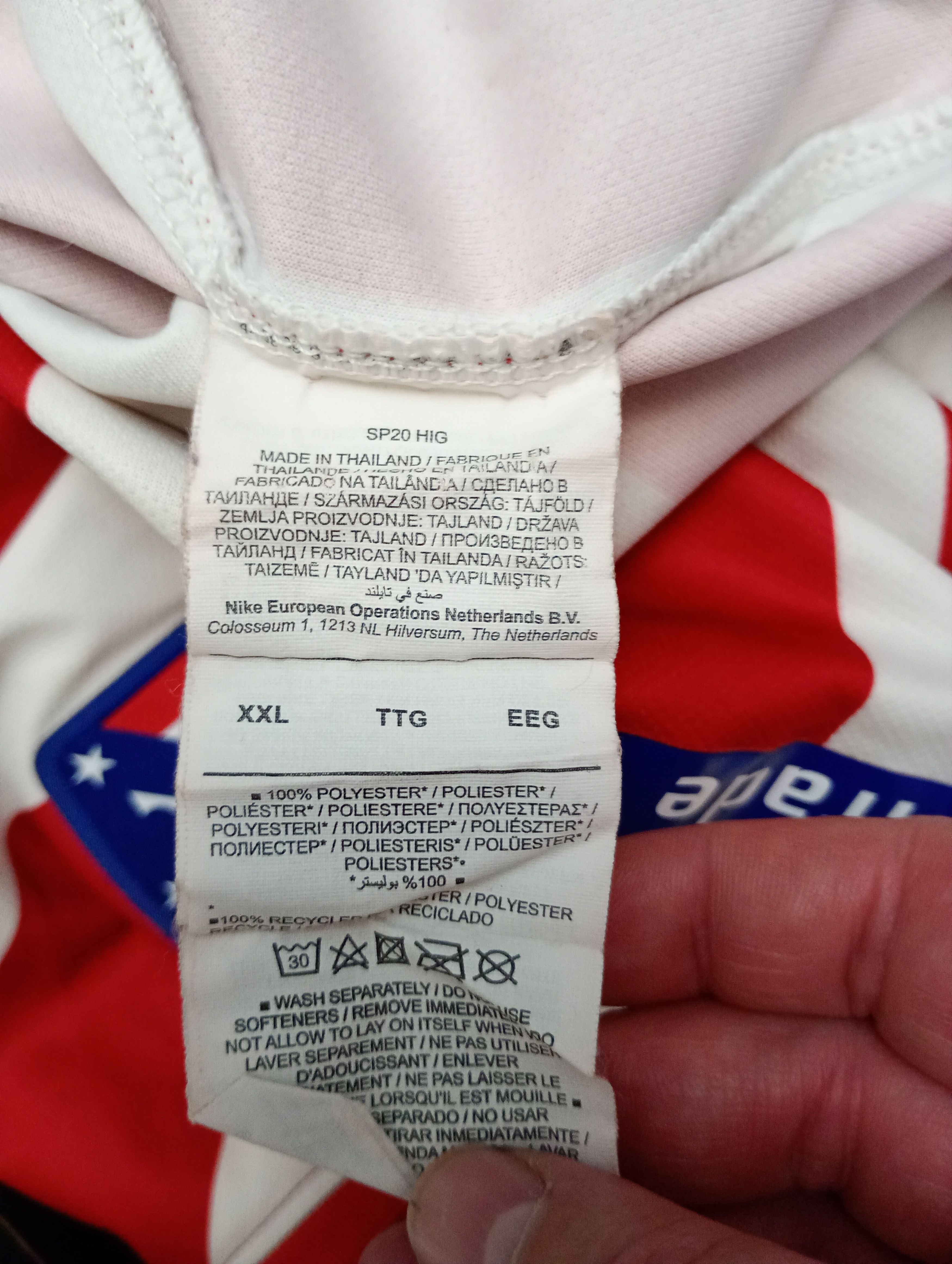 Nike Nike Atletico Madrid Home jersey 2019-2020 Size US XXL / EU 58 / 5 - 16 Thumbnail