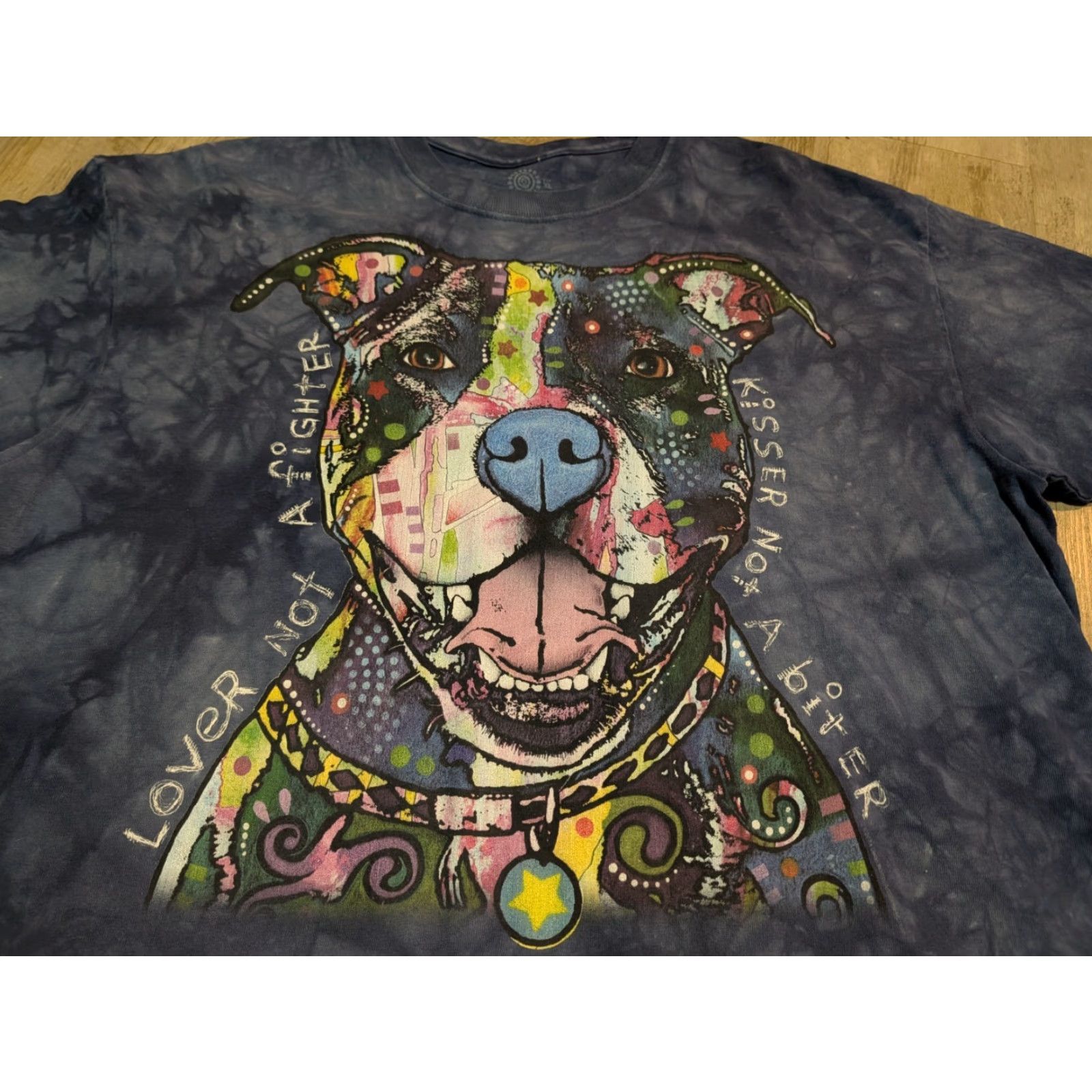 The Mountain The Mountain Shirt XL Blue Tie Dyed Pitbull Dog Lover Tee Short Sleeve Crew Neck Unisex Adults Size US XL / EU 56 / 4 - 2 Thumbnail