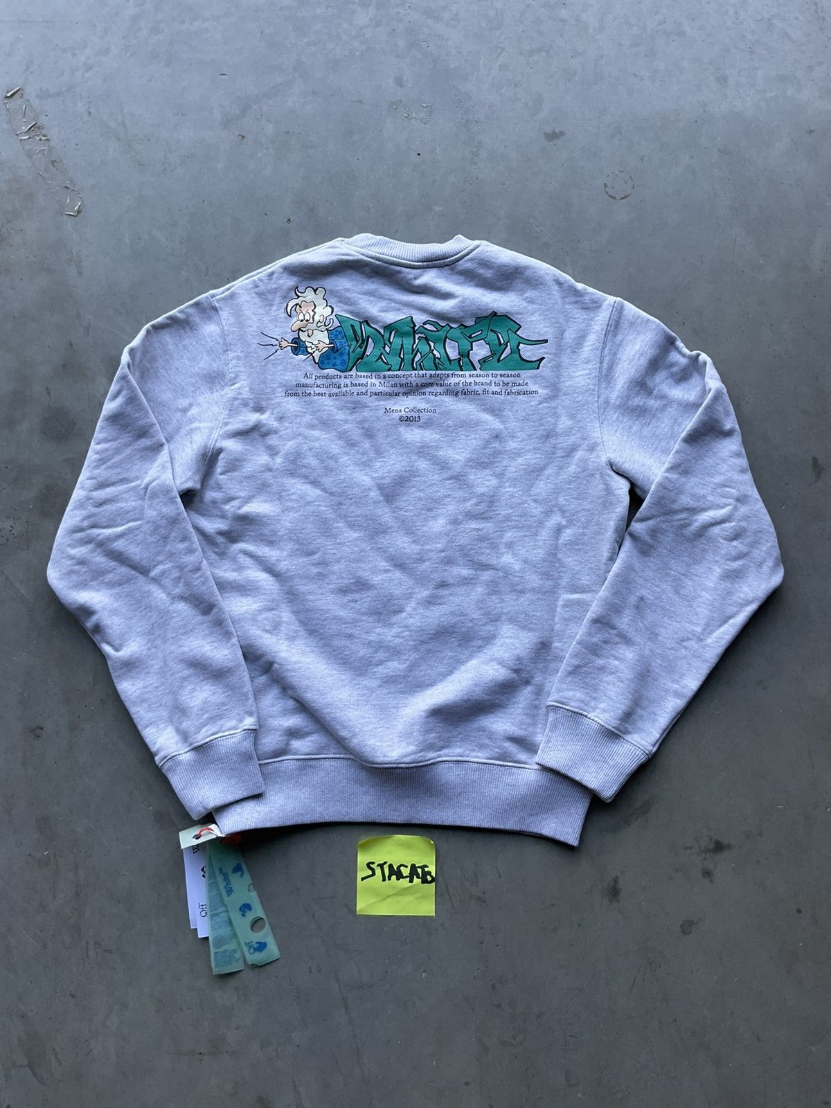 Off-White Off-White Graffiti Slim Crewneck Melange Grey Size US S / EU 44-46 / 1 - 2 Thumbnail