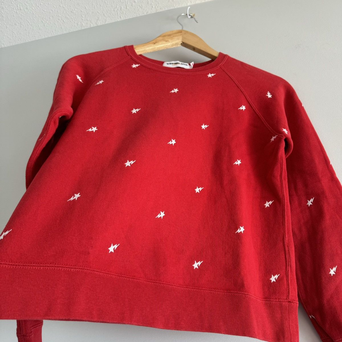 Bape × Nigo × Vintage Bape Sta Star Pattern Cropped Crewneck Sweatshirt Size XS / US 0-2 / IT 36-38 - 3 Thumbnail