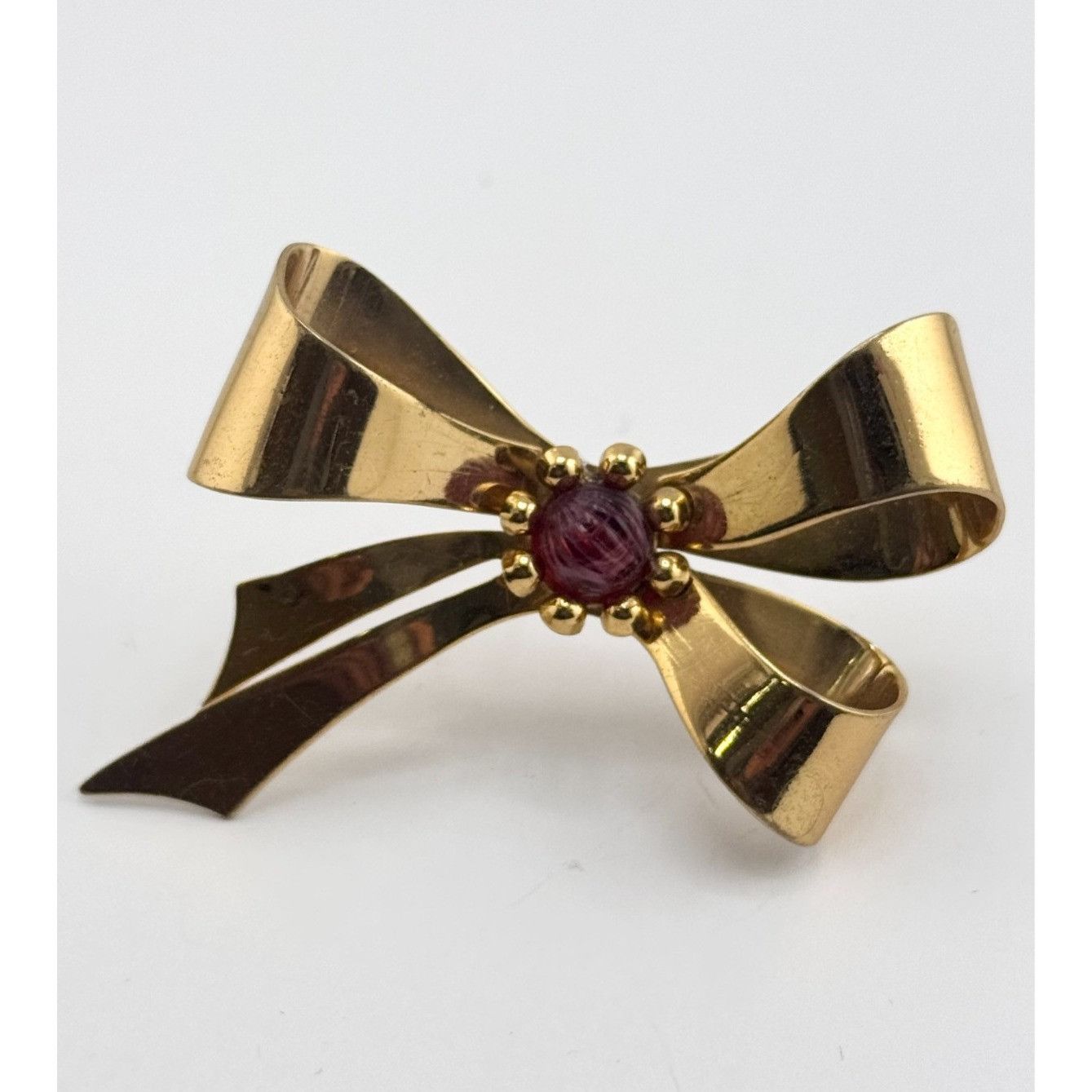 Vintage Stunning Vintage Coro Bow Brooch Gold Tone Rhinestones Sig Size ONE SIZE - 1 Thumbnail