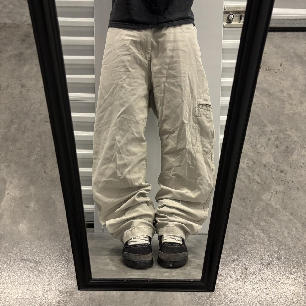 Japanese Brand × Vintage Crazy Vintage Y2K/2000s Baggy White Cream Skater Workwear Casual Pants! Size US 36 / EU 52 - 1 Thumbnail