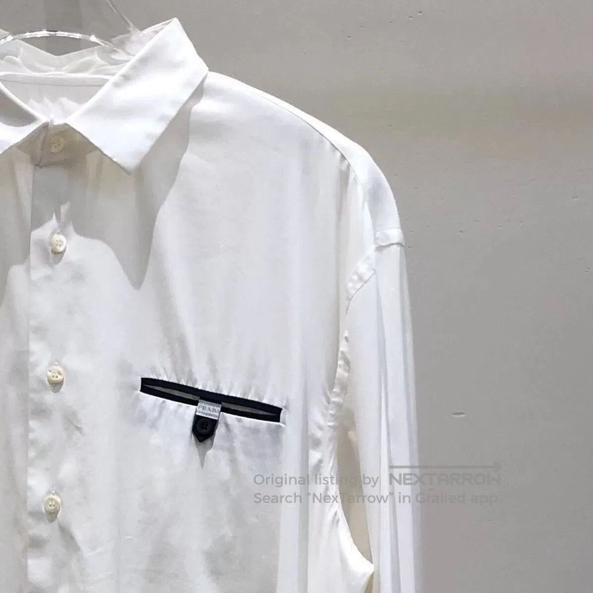 Prada Prada White Pocket Stretch Cotton Shirt. Size US M / EU 48-50 / 2 - 3 Thumbnail
