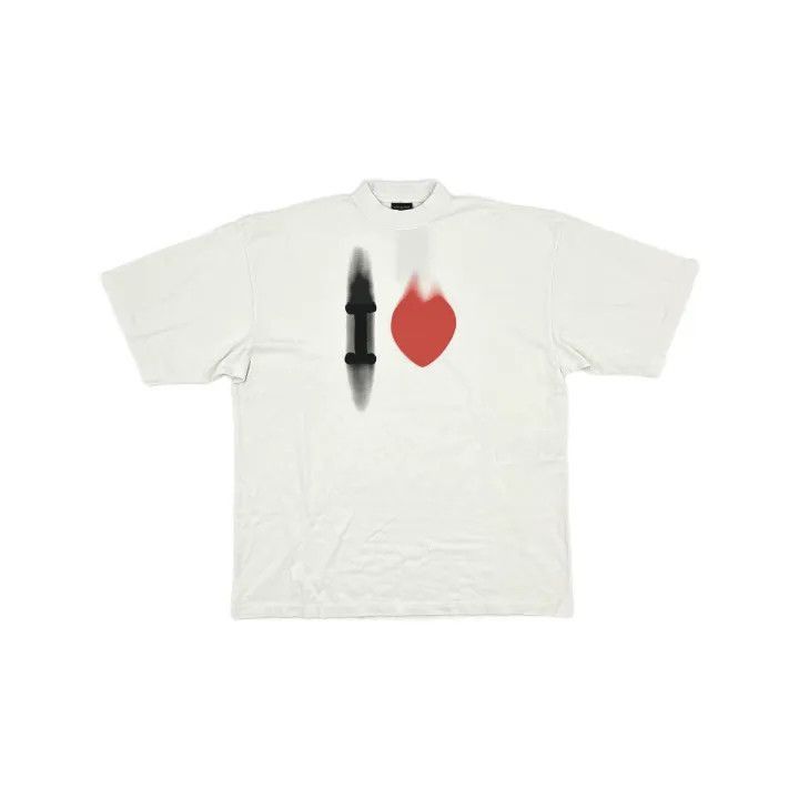 Balenciaga Balenciaga SS23 I Love Heart Print T-Shirt 0079-2507 Size US S / EU 44-46 / 1 - 1 Thumbnail