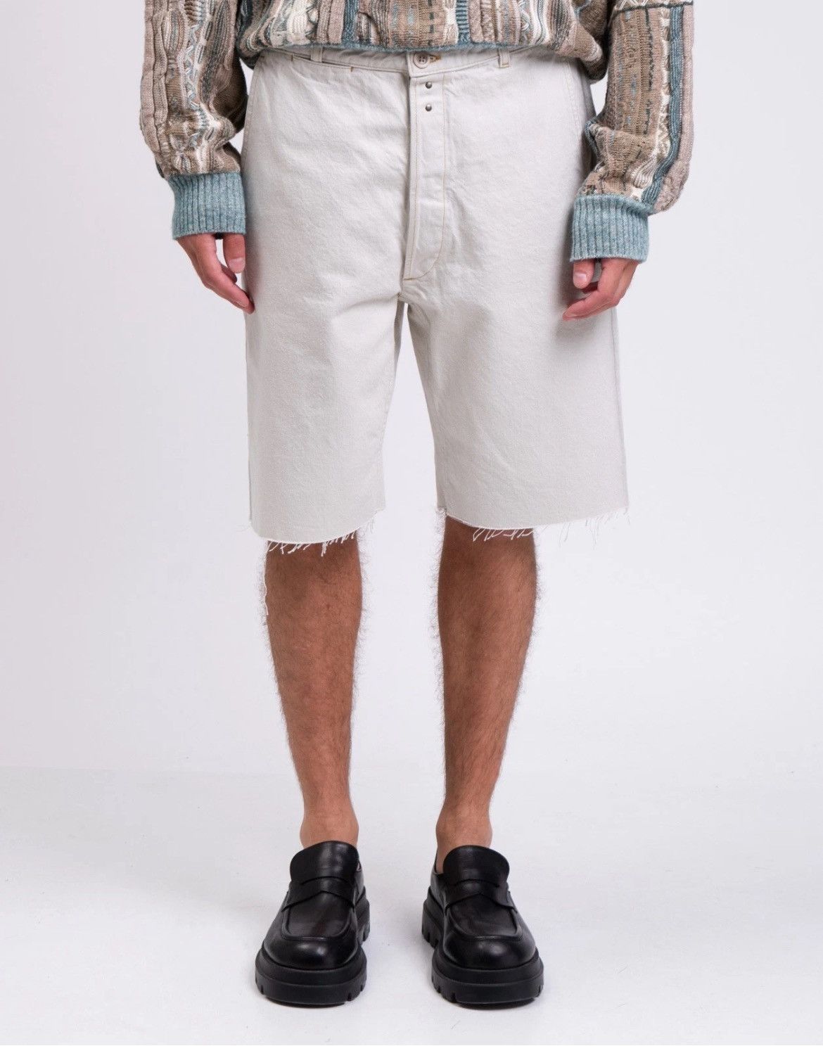 Maison Margiela SS23 hand-painted stone-washed denim shorts, sz 32–34, Italy Size US 32 / EU 48 - 2 Thumbnail