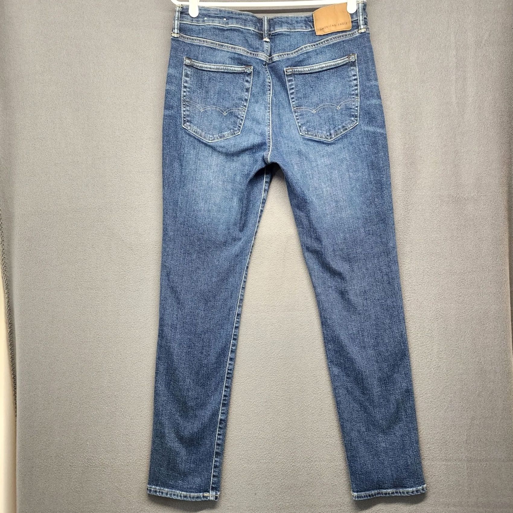 Vintage American Eagle Mens Jeans 31x30 Slim Airflex Blue Stretch Tagged 33x32 Size US 31 - 2 Thumbnail