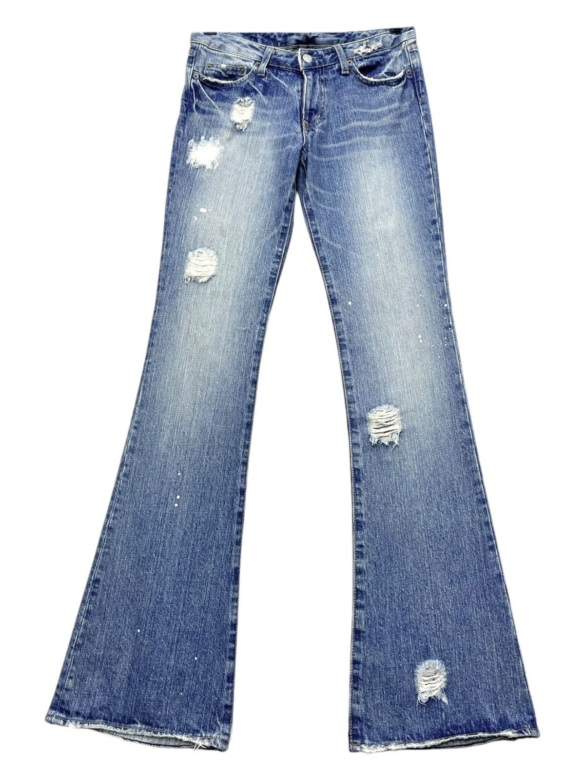 MOUSSY Vintage MOUSSY Skinny FLARE Paint Splatter Ripped LGB Style Size 27" / US 4 / IT 40 - 1 Thumbnail