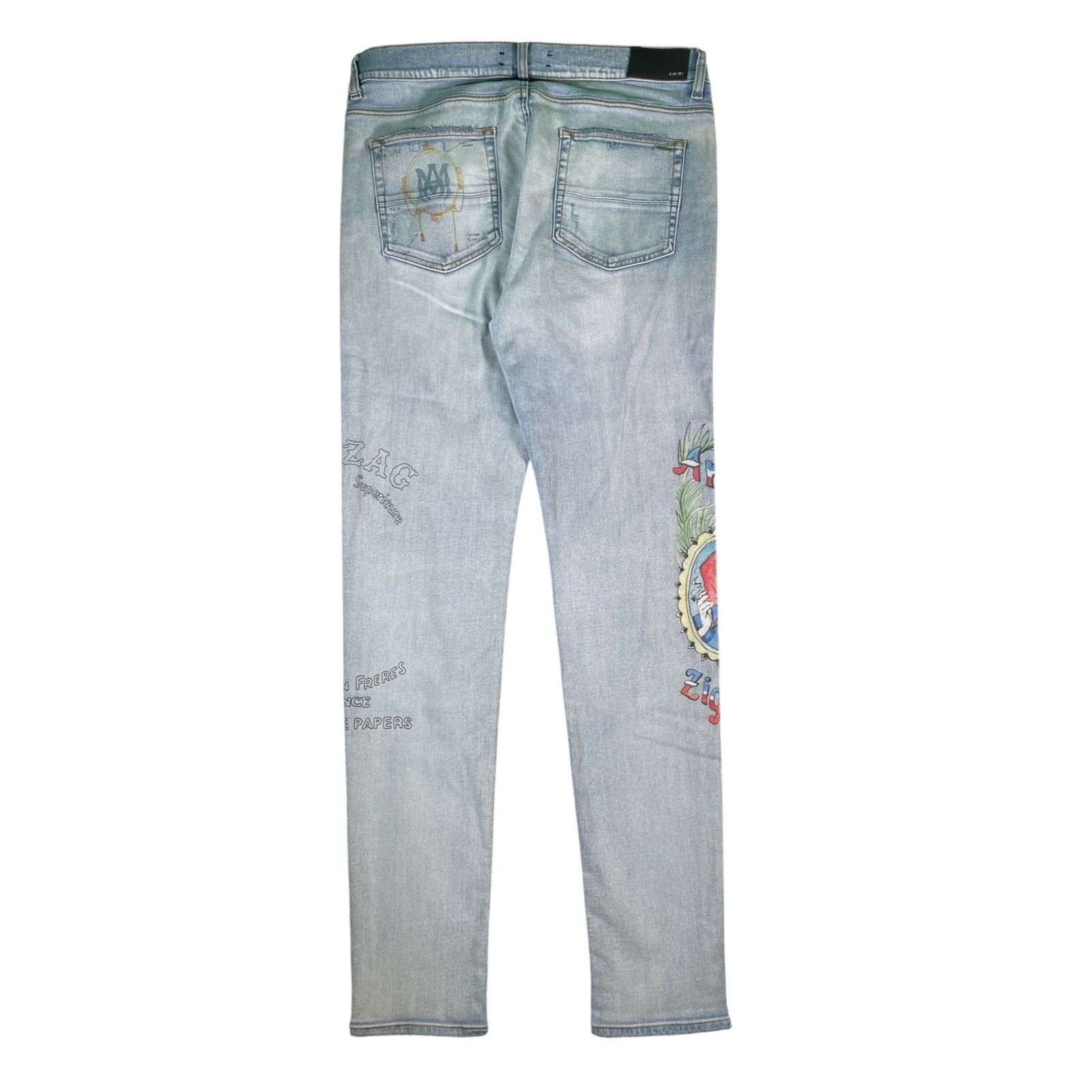 Amiri Amiri Stencil Zig Zag Light Wash Jeans Size US 38 / EU 54 - 2 Thumbnail