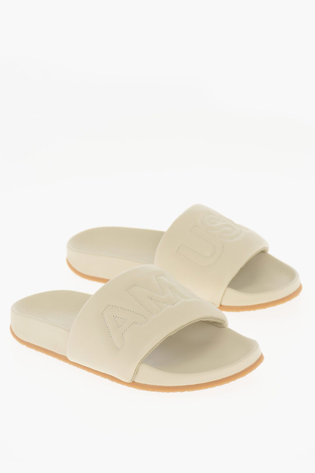 Ambush Design og1mm0925 Leather Slides in Beige Size US 7 / EU 40 - 2 Thumbnail