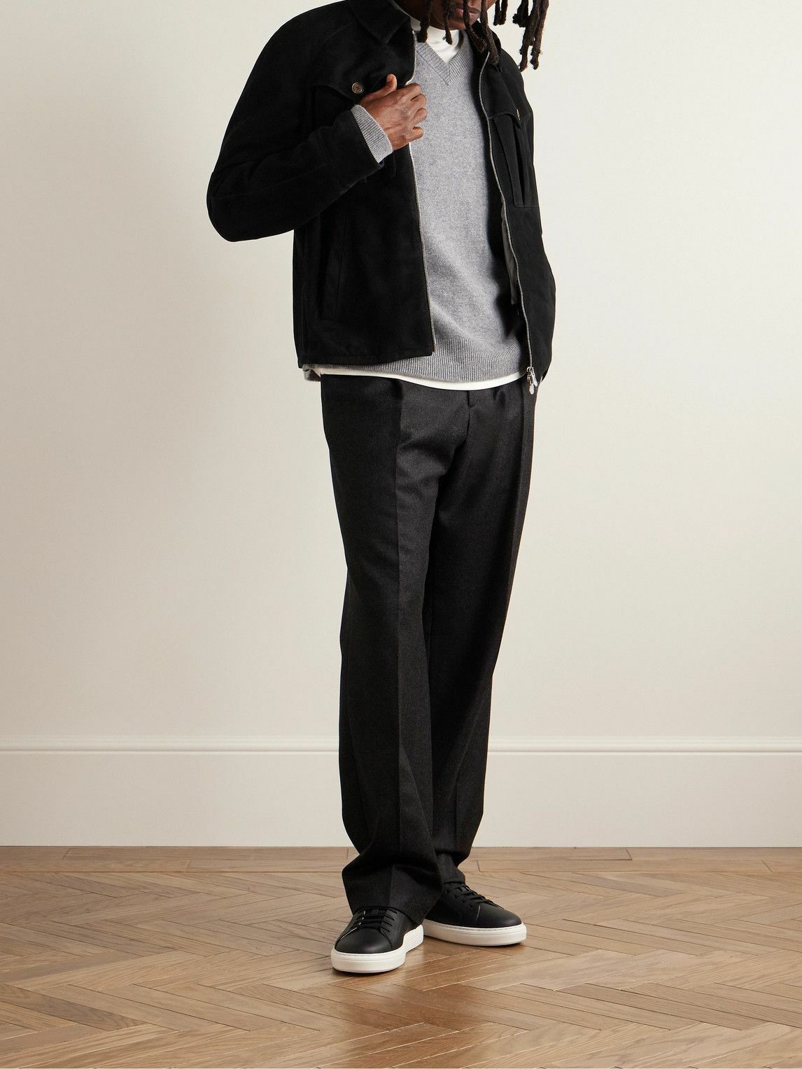 Brunello Cucinelli o1y0526 Suede Jacket in Black Size US M / EU 48-50 / 2 - 5 Thumbnail
