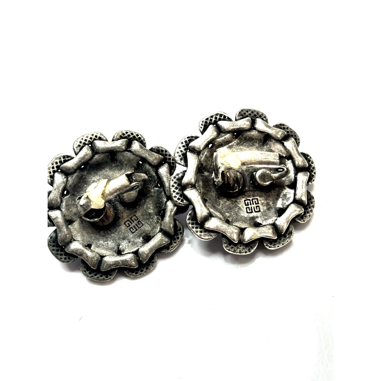 Givenchy GIVENCHY Vintage Antique Silver Tone Button Amethyst Earring Size ONE SIZE - 5 Thumbnail