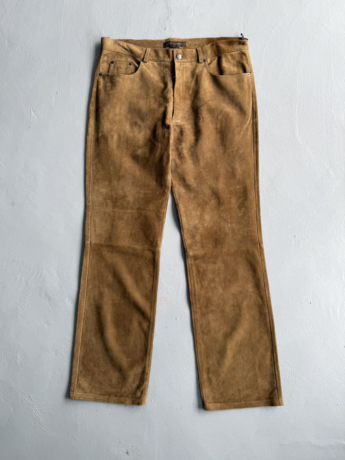 Louis Vuitton × Marc Jacobs Louis Vuitton - Goatskin Suede Damier Pants Size US 36 / EU 52 - 1 Thumbnail