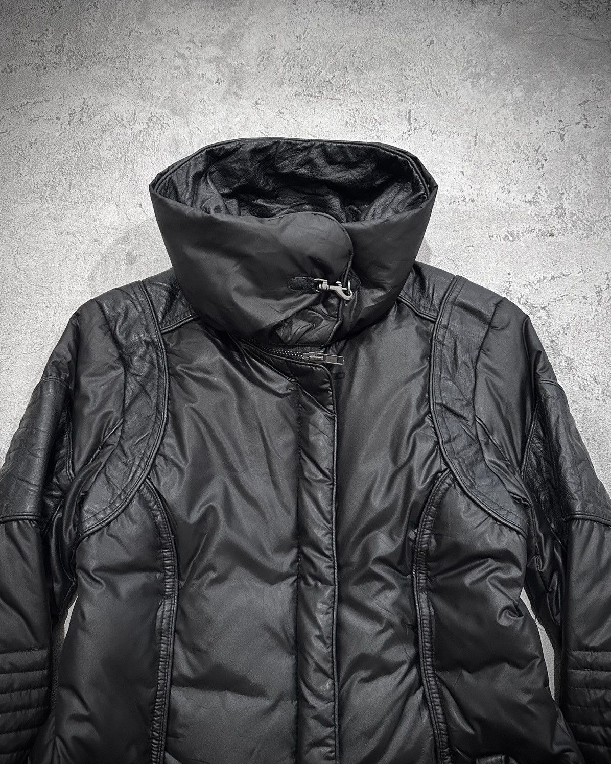 Japanese Brand Enchantement High Neck Leather Combine Rider Jacket Lgb Size S / US 4 / IT 40 - 2 Thumbnail