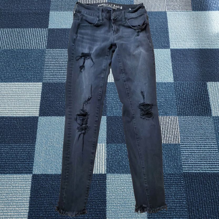 American Eagle Outfitters VINTAGE American Eagle Outfitters Super Stretch X4 Super Low Jegging Jeans Skiny? Size 42" / US 20 - 1 Thumbnail