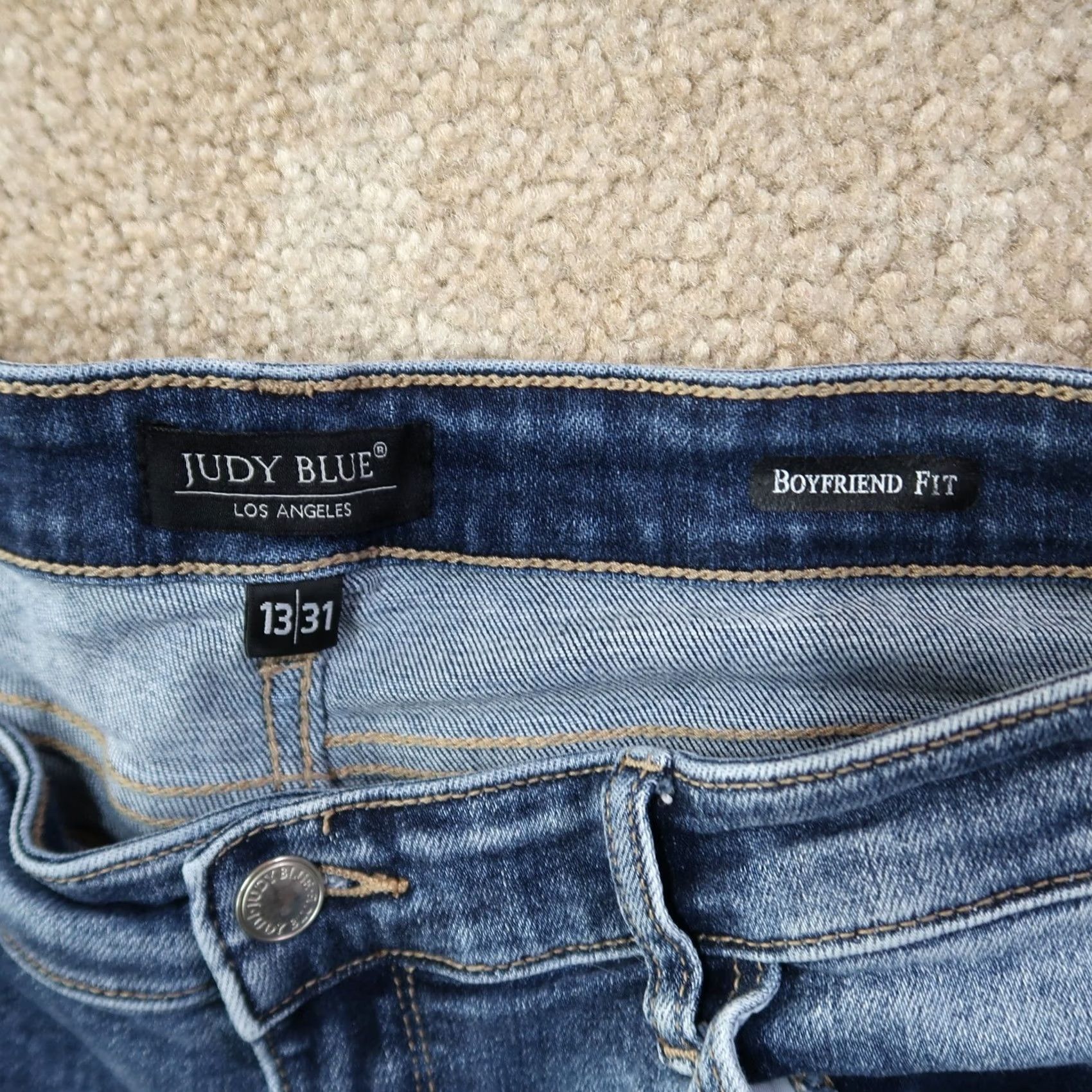Vintage Judy Blue High Rise Boyfriend Jeans Women's 13/31 Blue Stretch Denim Size 34" / US 12 / IT 48 - 4 Thumbnail