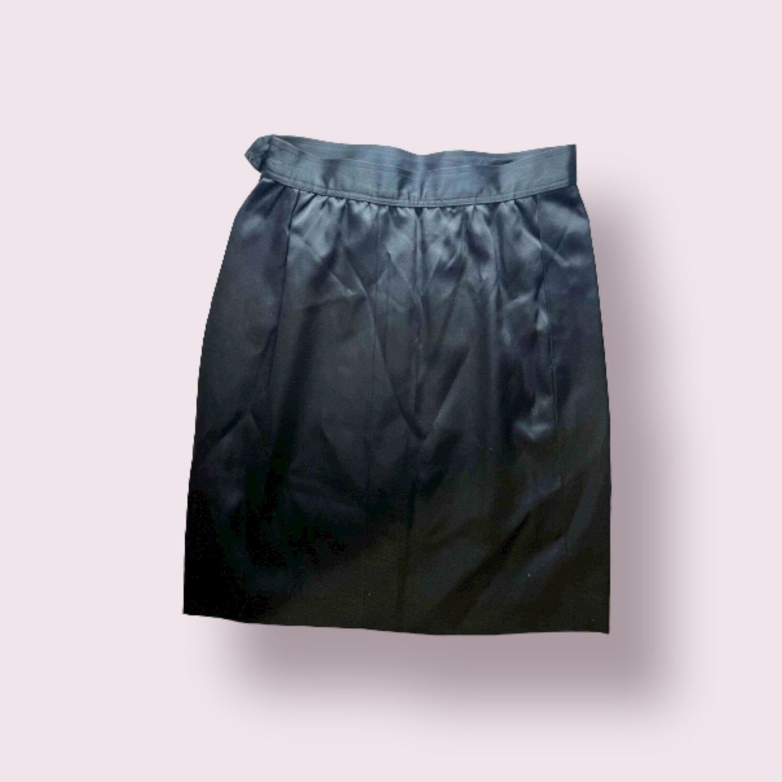 Saint Laurent Paris SAINT LAURENT RIVE GAUCHE BLACK SATIN SKIRT Sz: 42 Size 25" / US 0 / IT 36 - 1 Thumbnail