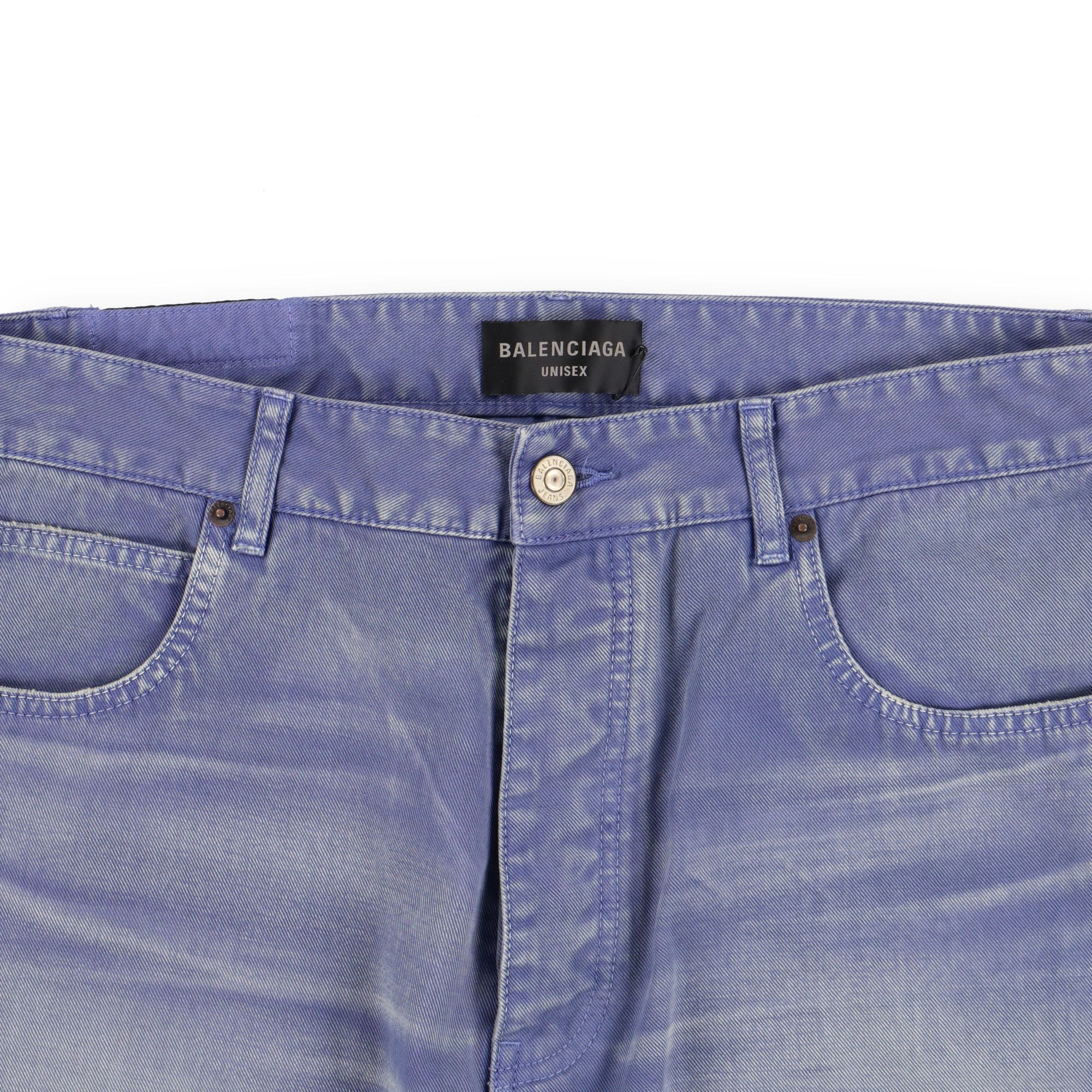 Balenciaga Workwear Purple Distressed Loose Fit Jeans Size 32" / US 10 / IT 46 - 6 Thumbnail