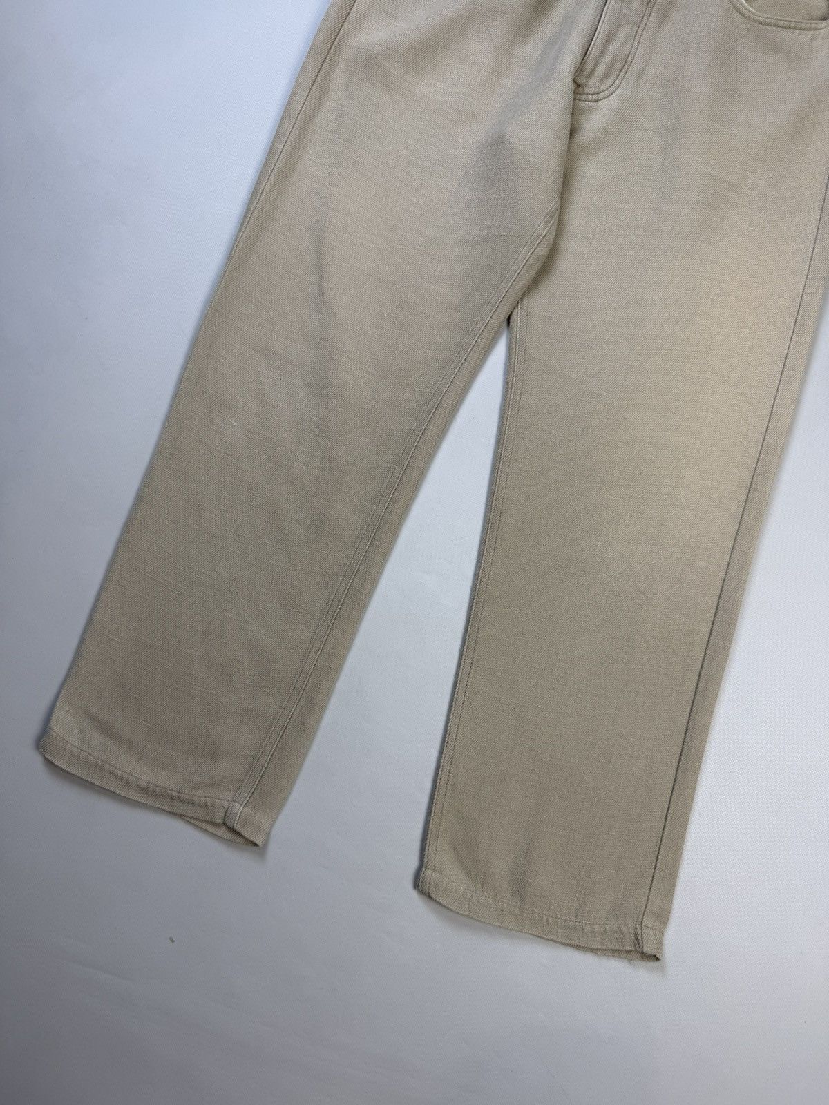 Armani AJ Armani Jeans Vintage Metal Logo Men’s Linen Chino Pants Size US 33 - 3 Thumbnail