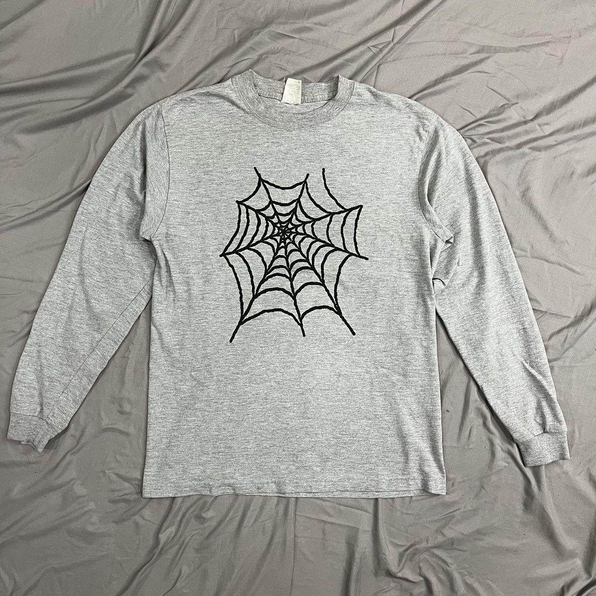 image of Seditionaries Spider Web Graphic Shirt in Grey, Men's (Size Medium)