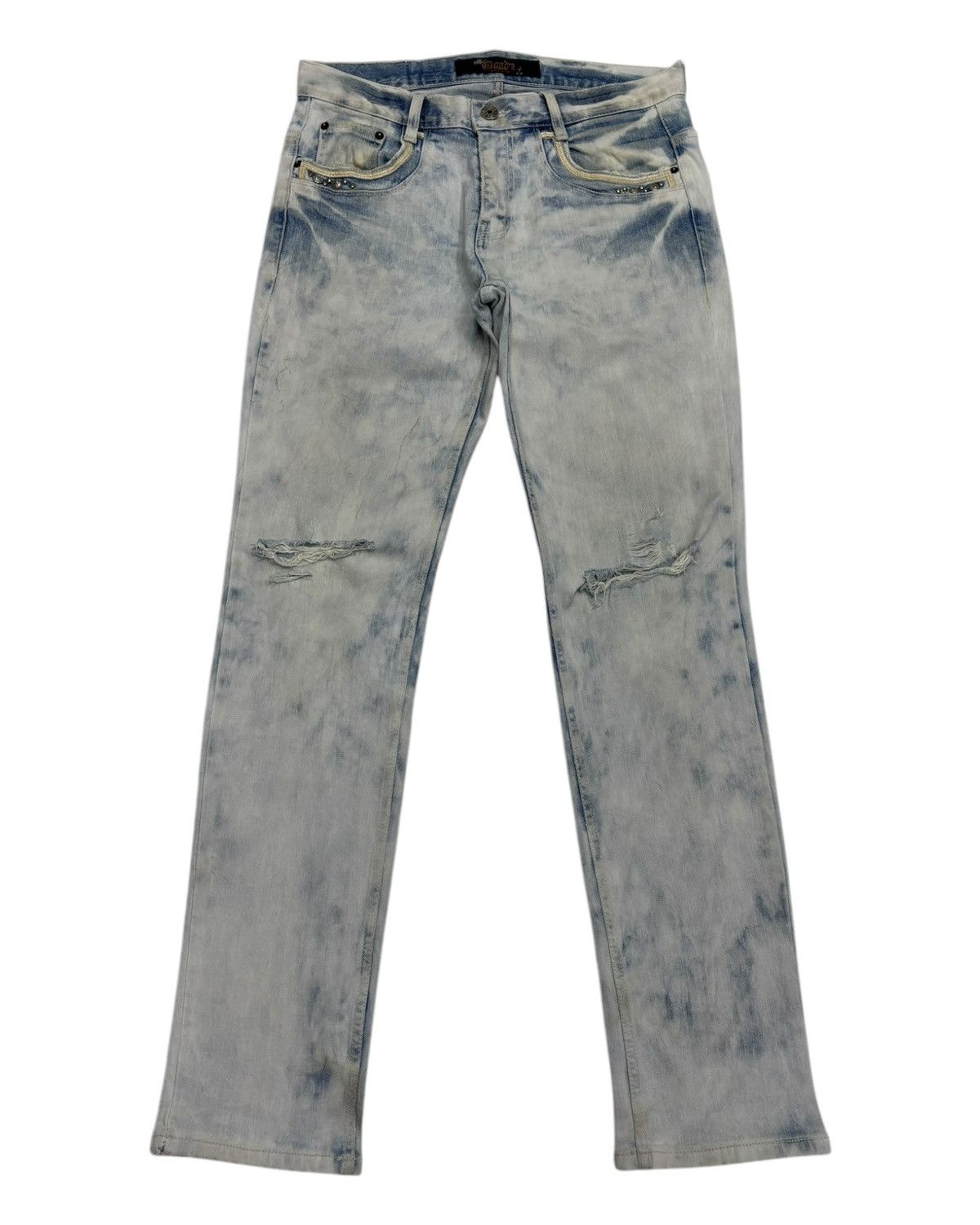 If Six Was Nine × Le Grande Bleu (L.G.B.) × Yasuyuki Ishii 🔥VINTAGE CLOUD72 BLEACHED DISTRESSED DENIM JEANS Size US 32 / EU 48 - 1 Thumbnail