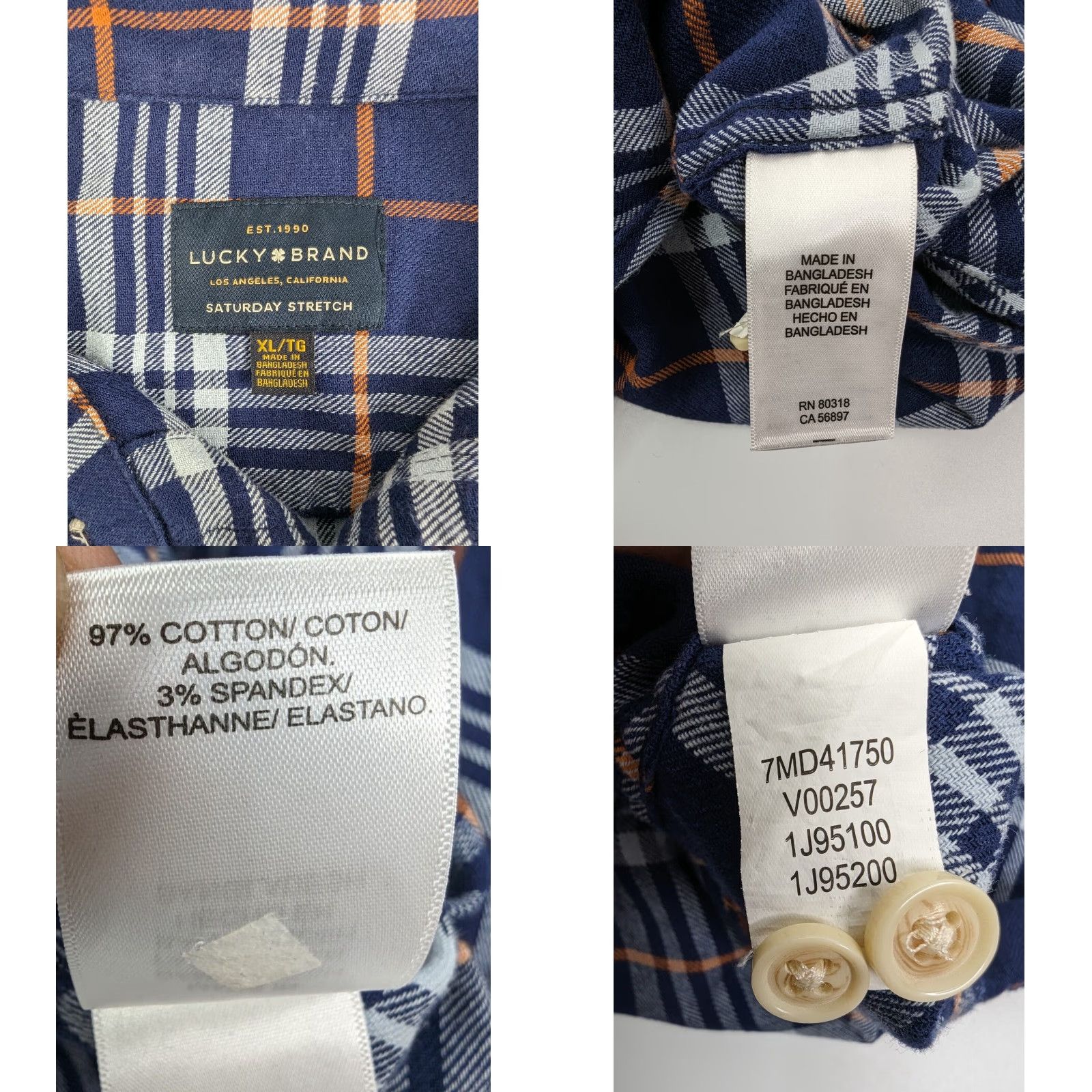 Lucky Brand **Saturday Lucky Brand Blue Plaid Men’s XL Stretch Flannel Shirt** User: Saturday Lucky Brand Blue Plaid Men’s XL Stretch Flannel Shirt Size US XL / EU 56 / 4 - 8 Thumbnail