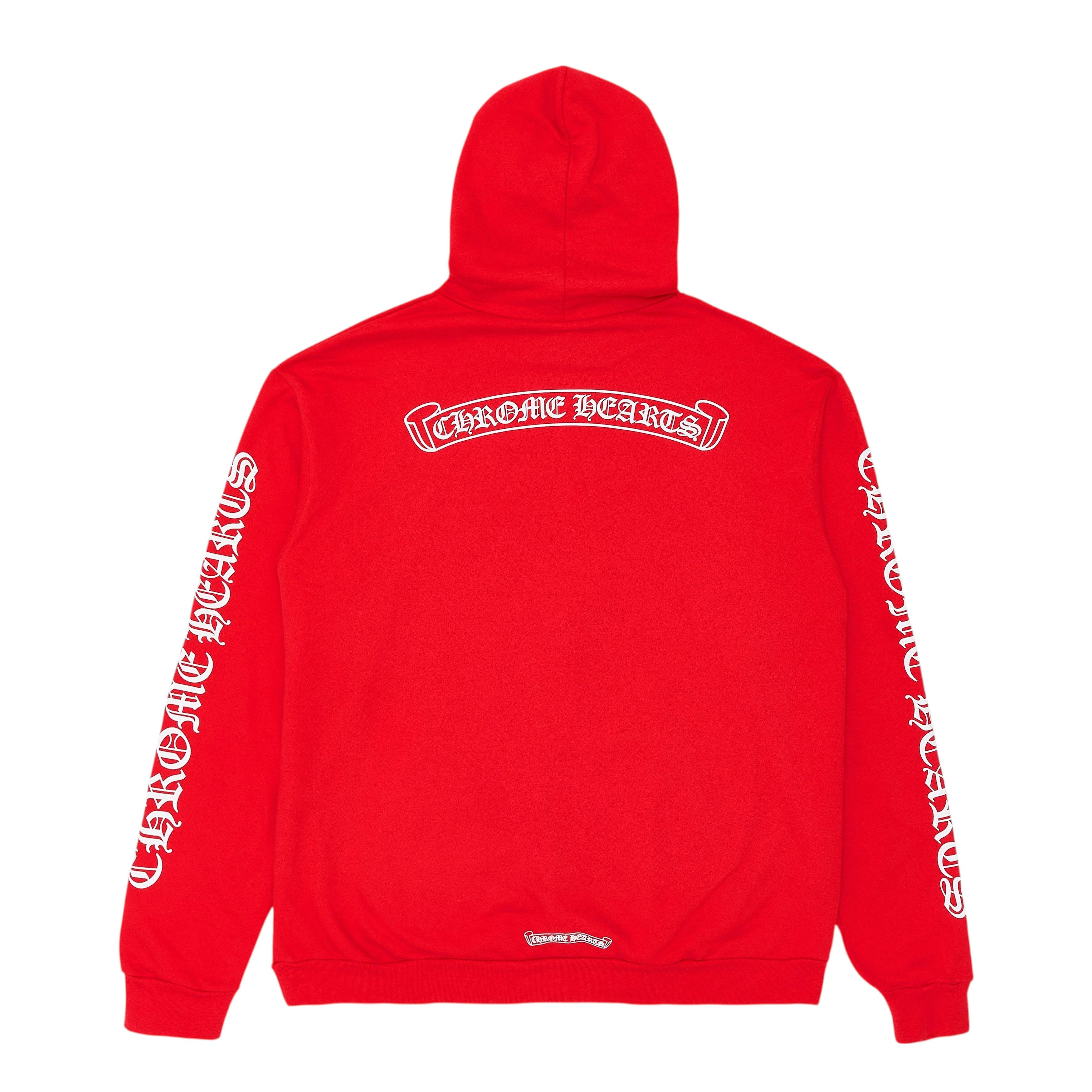 Chrome Hearts Scroll Logo Hooded Sweatshirt Red White Size US XS / EU 42 / 0 - 1 Thumbnail