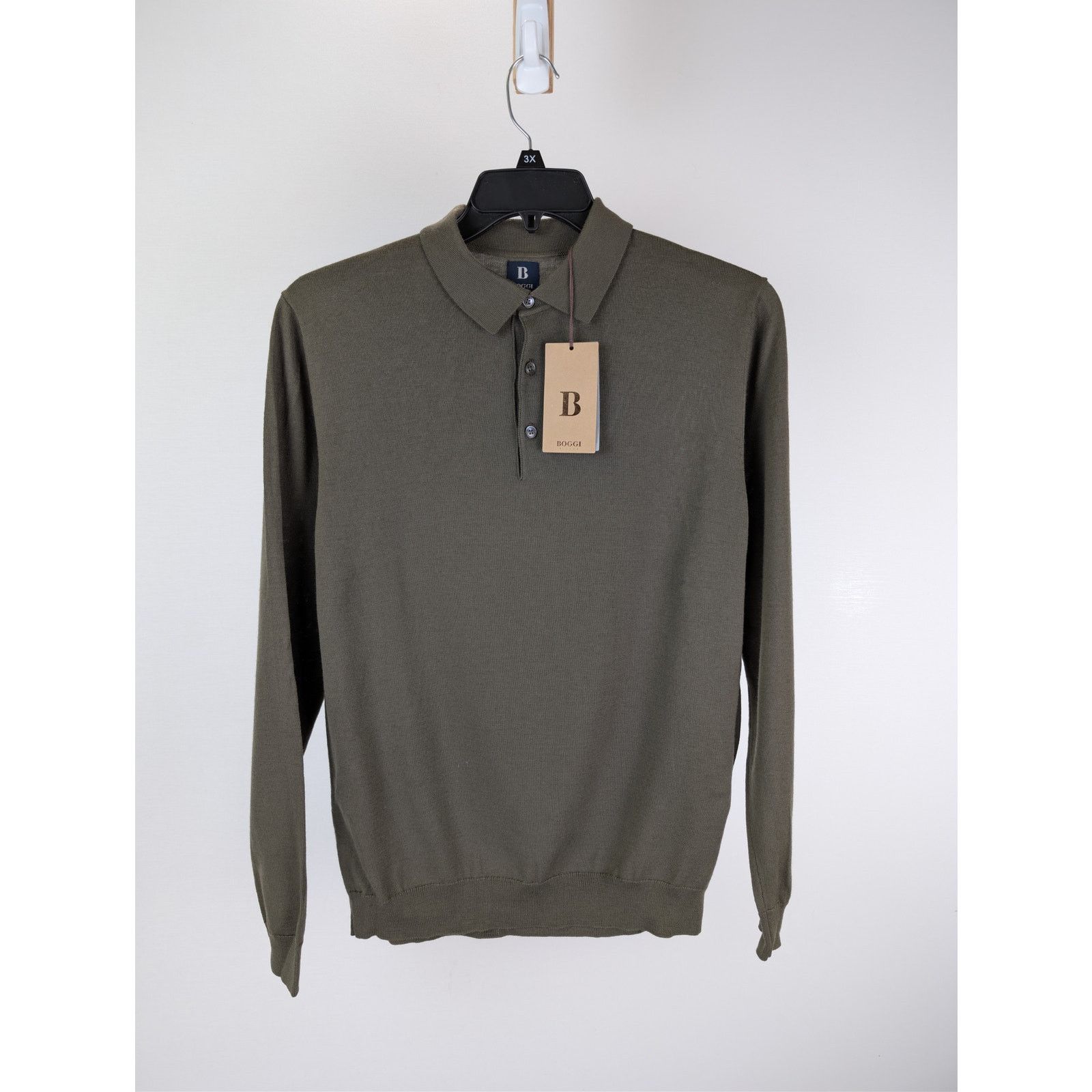 Boggi o1rshd1 CC20 Long Sleeve Knitwear Polo Shirt in Dark Brown Size US M / EU 48-50 / 2 - 2 Thumbnail