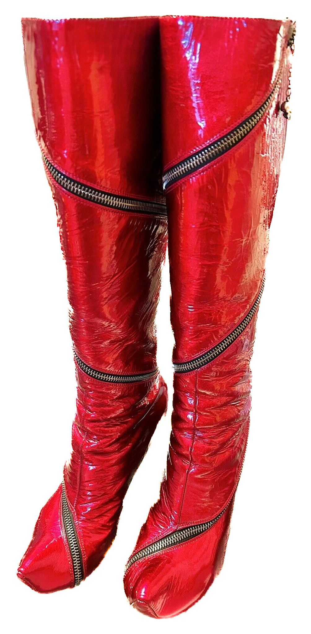 Alexander McQueen TORNADO LEATHER ZIPPED BOOTS Size US 7.5 / IT 37.5 - 1 Thumbnail