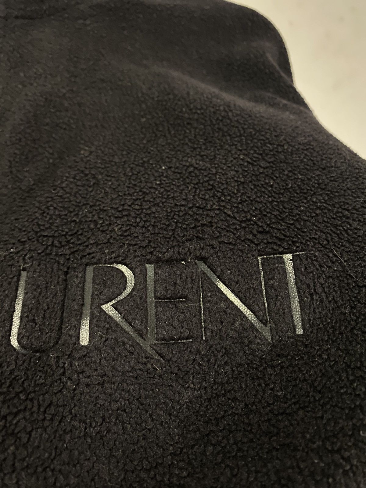 Yves Saint Laurent Fleece Black YSL Sweatshirt 1/4 Quarter Zip Big Logo Sweater Size US L / EU 52-54 / 3 - 8 Thumbnail