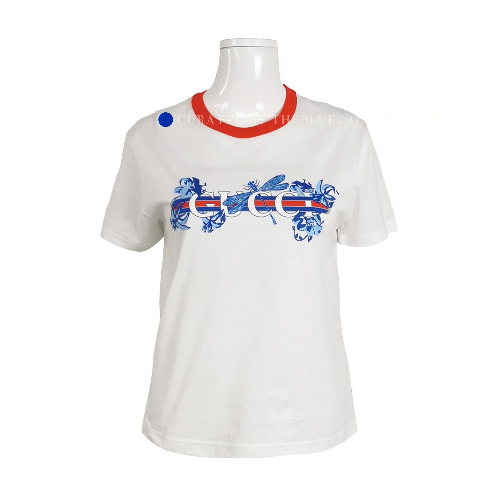 Gucci Dragonfly Logo T-Shirt in White Size US M / EU 48-50 / 2 - 1 Thumbnail