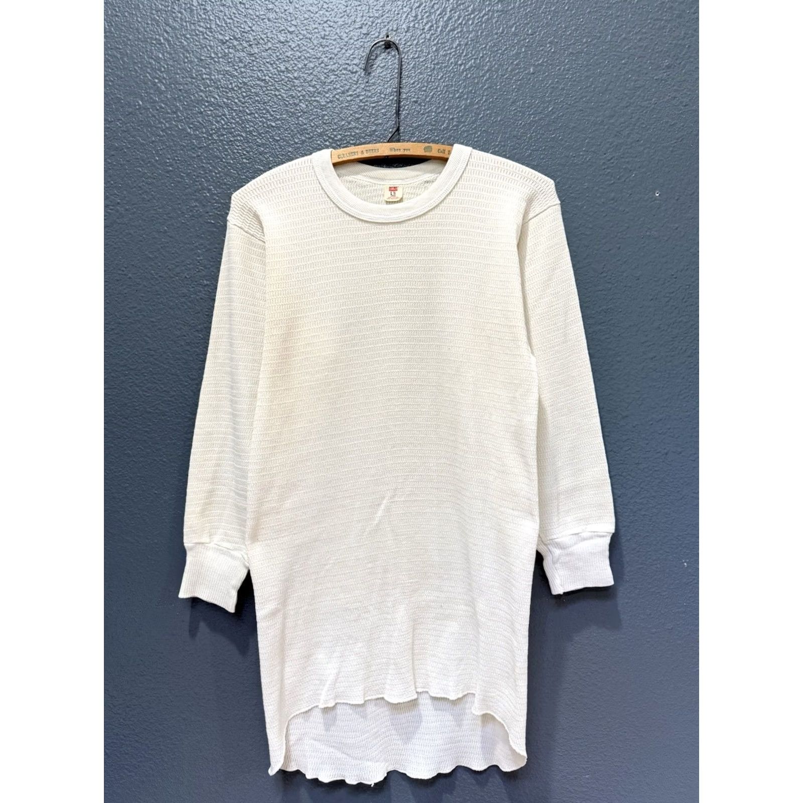 Hanes VINTAGE Hanes White Cotton Waffle Thermal Long Sleeve Shirt Large 70s Mens L Warm Cotton 70s Hanes Shirt Mens Size US L / EU 52-54 / 3 - 3 Thumbnail
