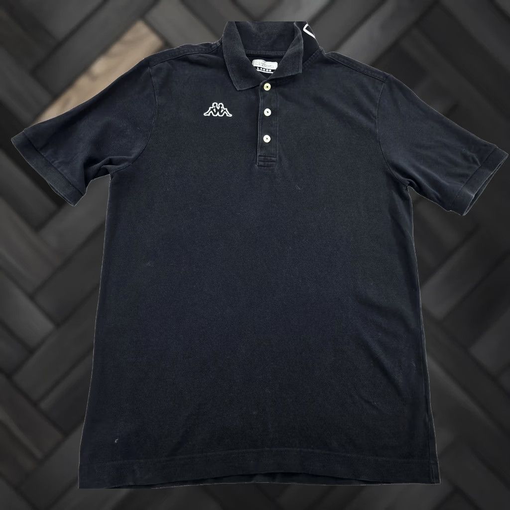 Kappa Kappa Mens Black Cotton Polo Shirt Large Short Sleeve Logo L Size US L / EU 52-54 / 3 - 1 Thumbnail