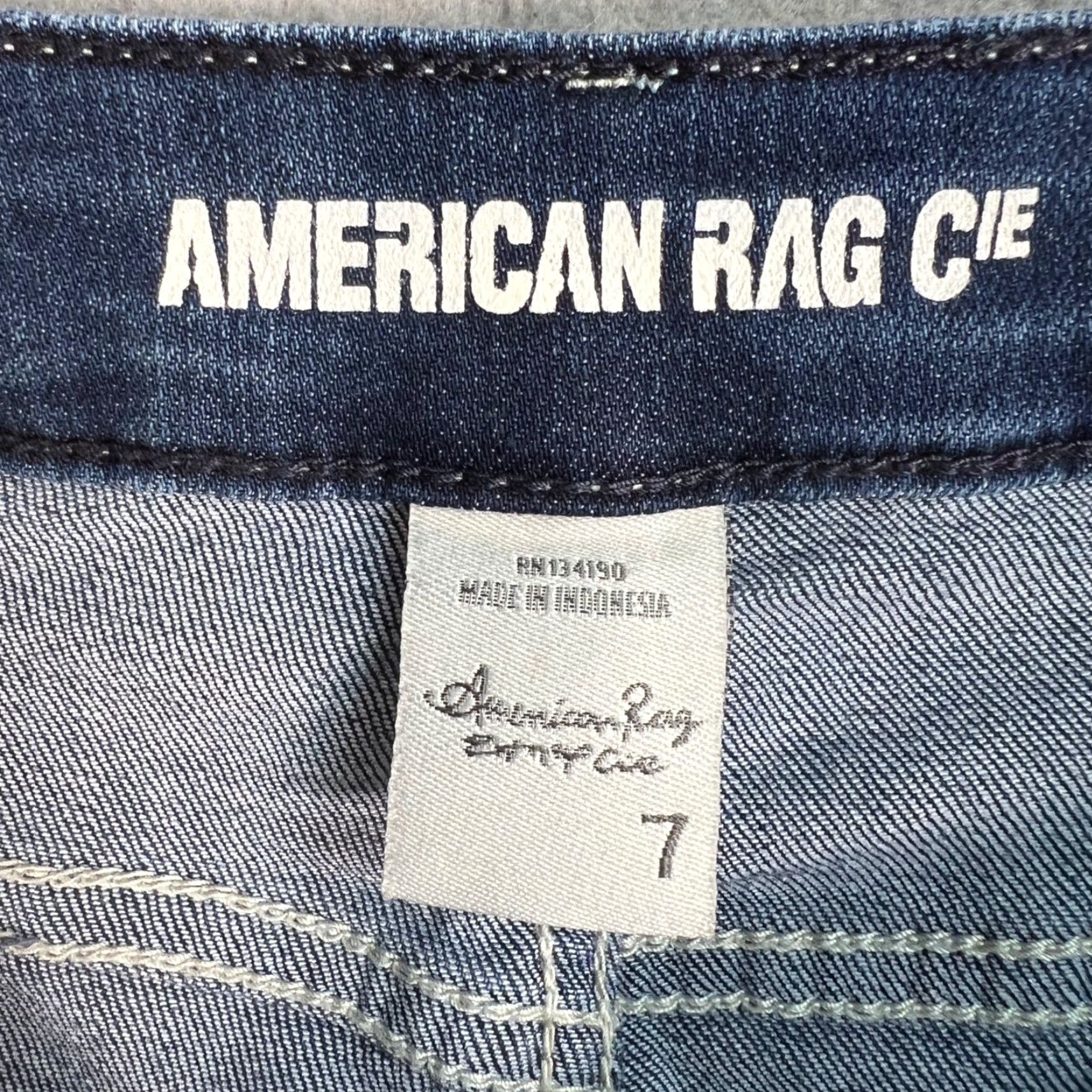 Vintage VINTAGE American Rag Cie Womens Jeans Skinny Distressed Blue High-Rise Button Fly 7 Mens? Size 28" / US 6 / IT 42 - 3 Thumbnail