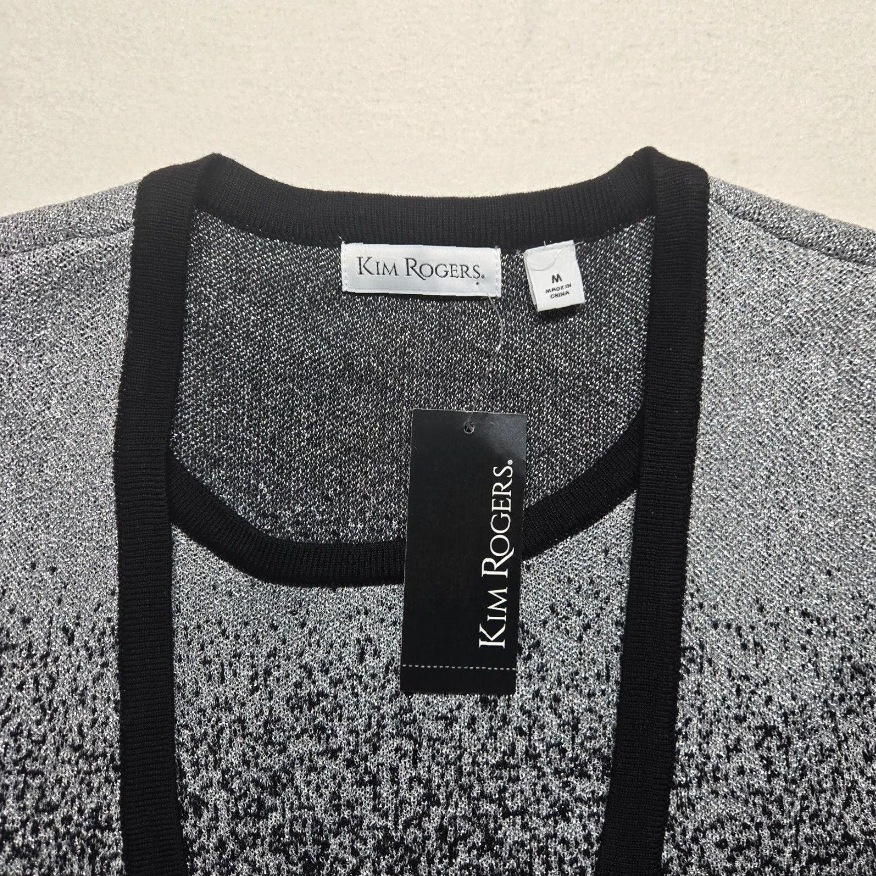 Vintage VINTAGE Kim Rogers Women's Sweater Cardigan Open Front Medium Gray Cotton 80s Size M / US 6-8 / IT 42-44 - 2 Thumbnail