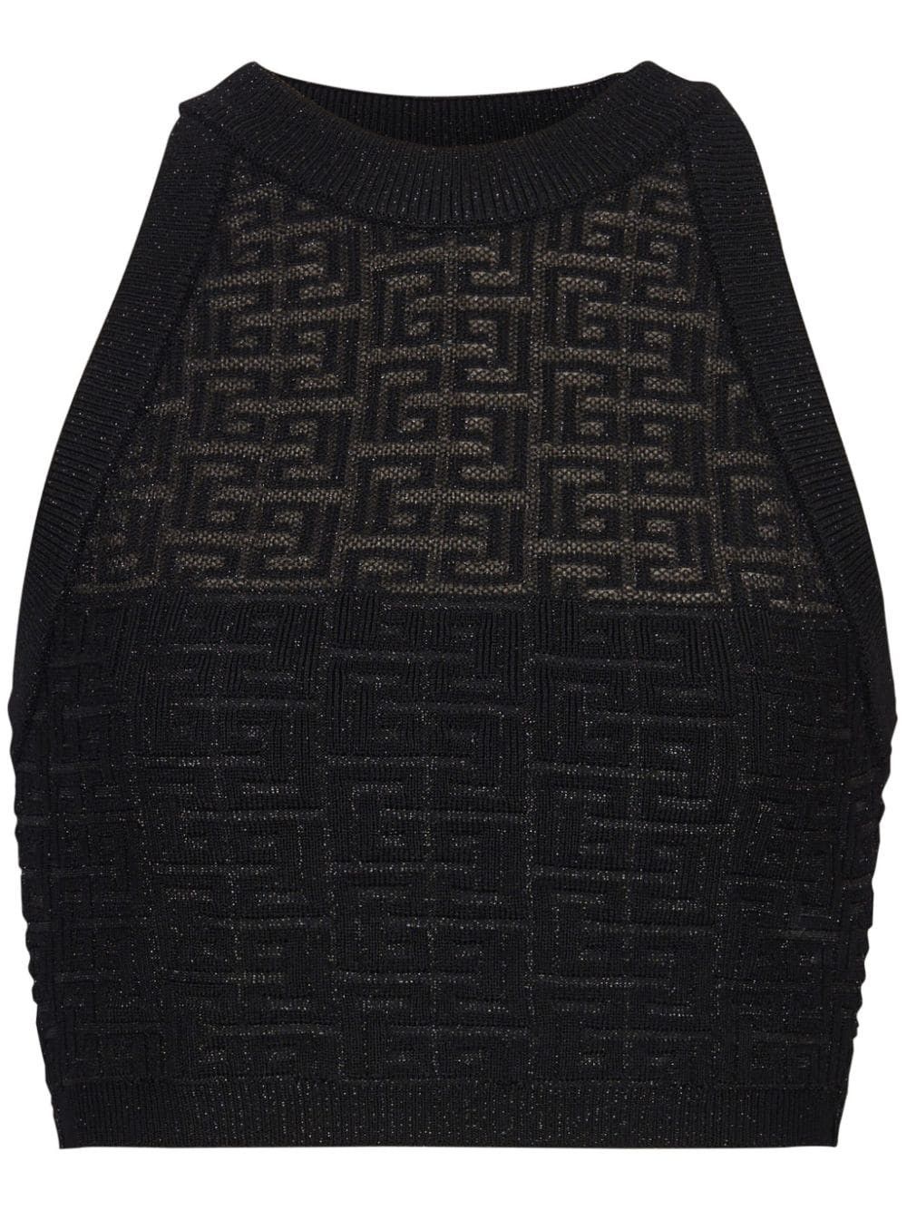 Balmain MONOGRAM HALTERNECK TOP Size S / US 4 / IT 40 - 1 Thumbnail
